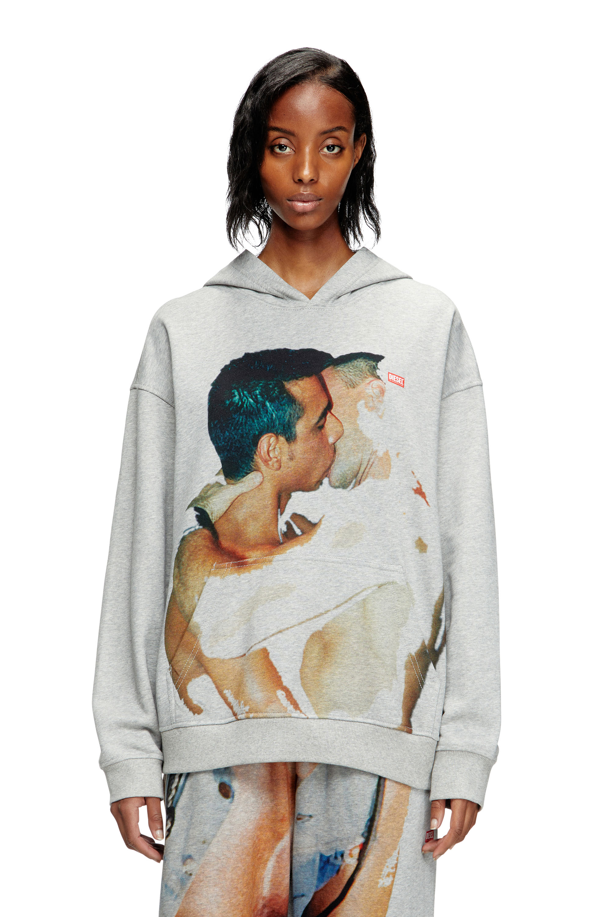 Diesel - PR-S-BOXT-HOOD-TOM25, Unisex's Hoodie with graphic print in Grey - 5