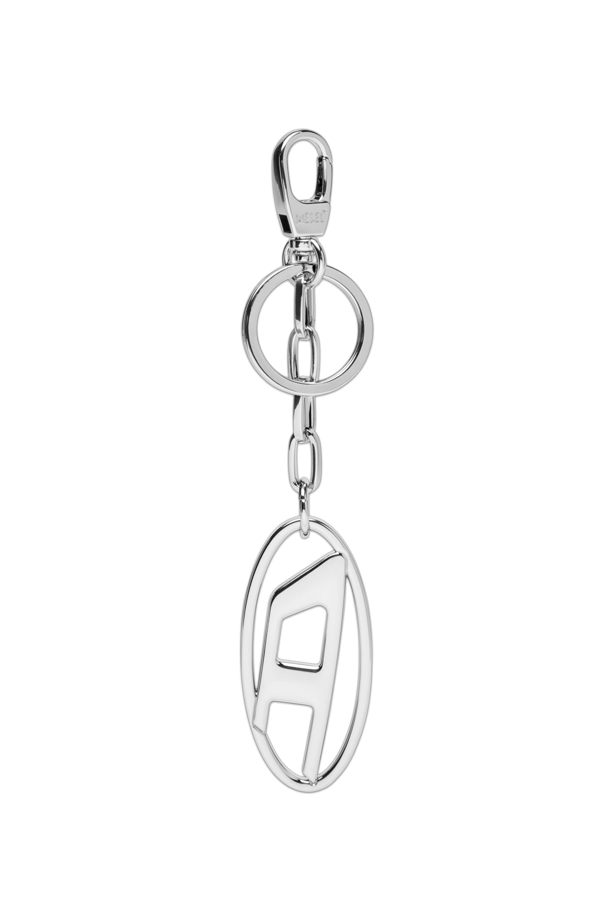 Diesel - HOLY-C, Woman Metal keyring with logo plaque in Silver - Image 1