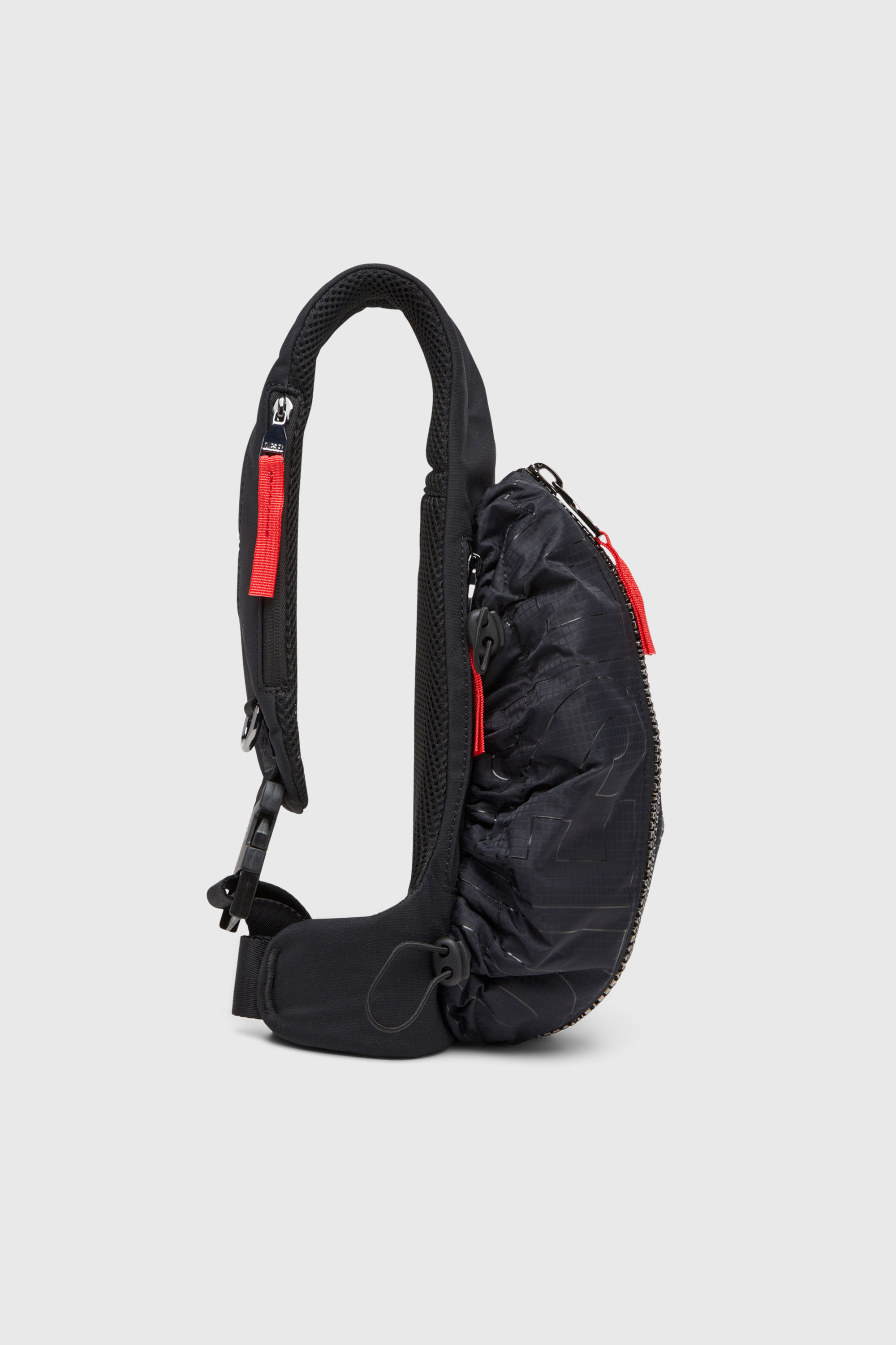 Diesel - ZIP-D CROSSBODY X, Man's Zip-D-Sling bag in check-jacquard shell in Black - 4