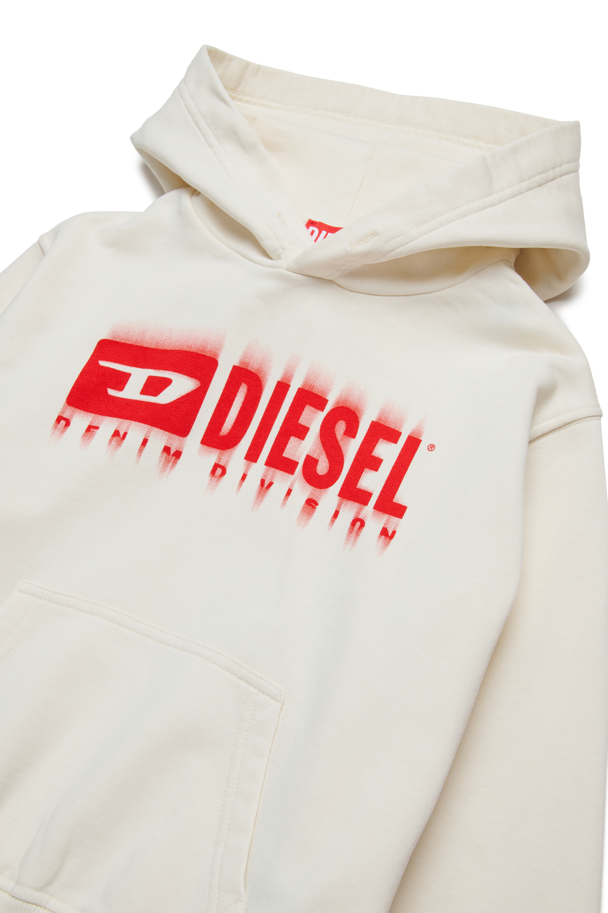 Diesel - SGINNHOODL5 OVER, Man's Hoodie with smudged logo in White - 3