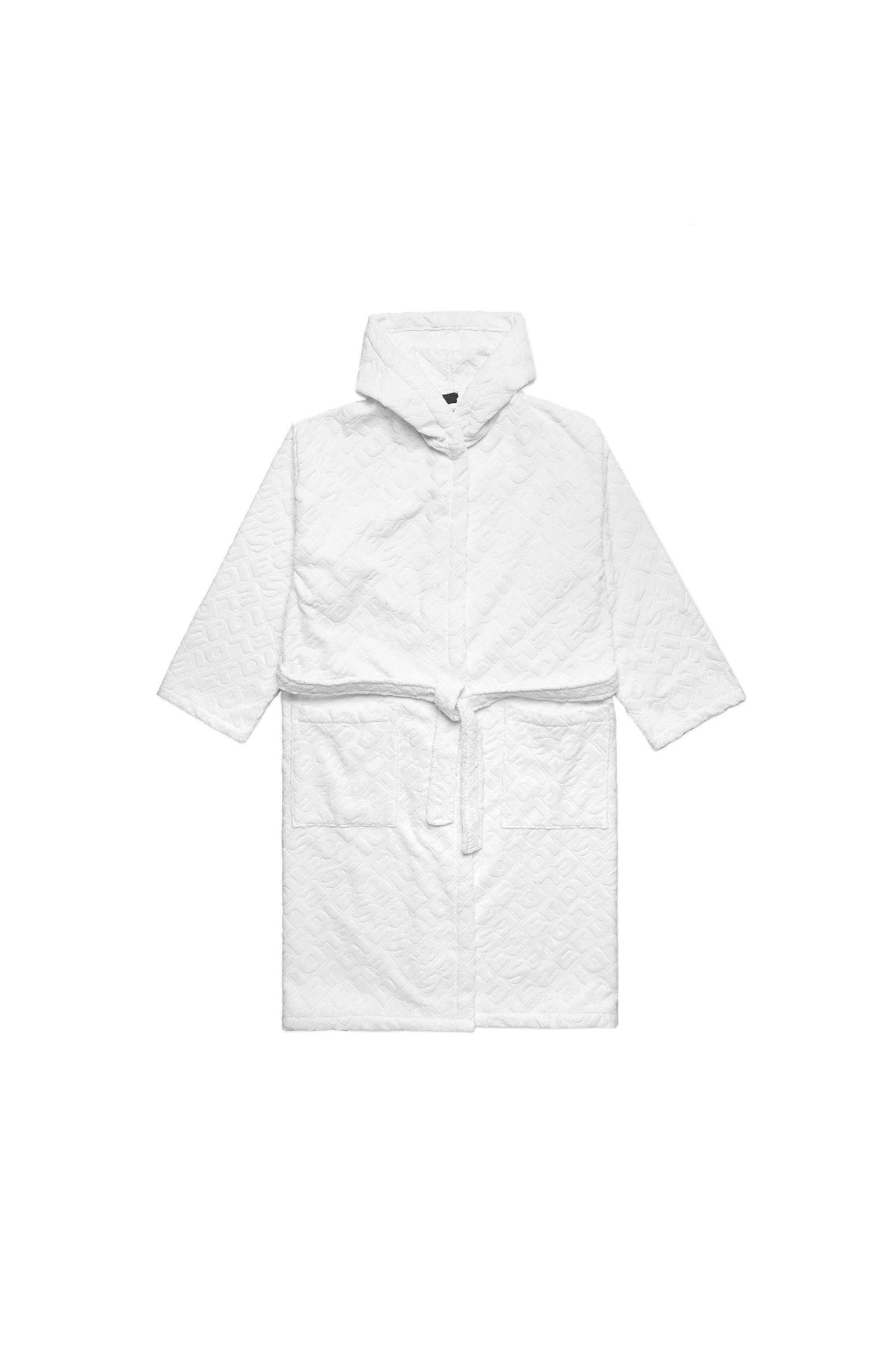 Diesel - ACC  3DLOGO     CAP L/XL, Unisex's Bathrobe with hood 3D LOGO, L/XL in White - 2