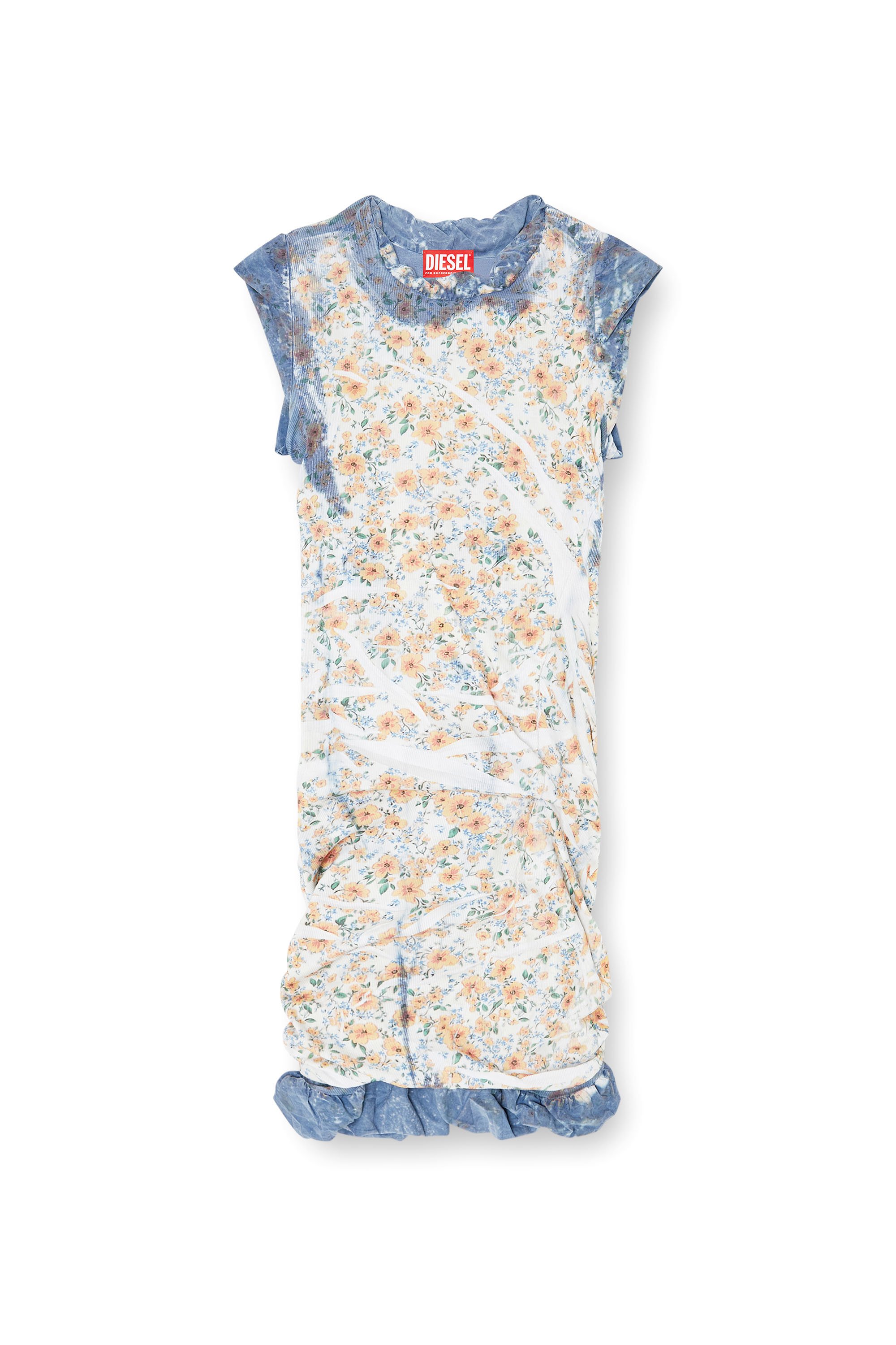 Diesel - D-AYANA, Woman's Layered short dress with floral X-ray effect in null - 1