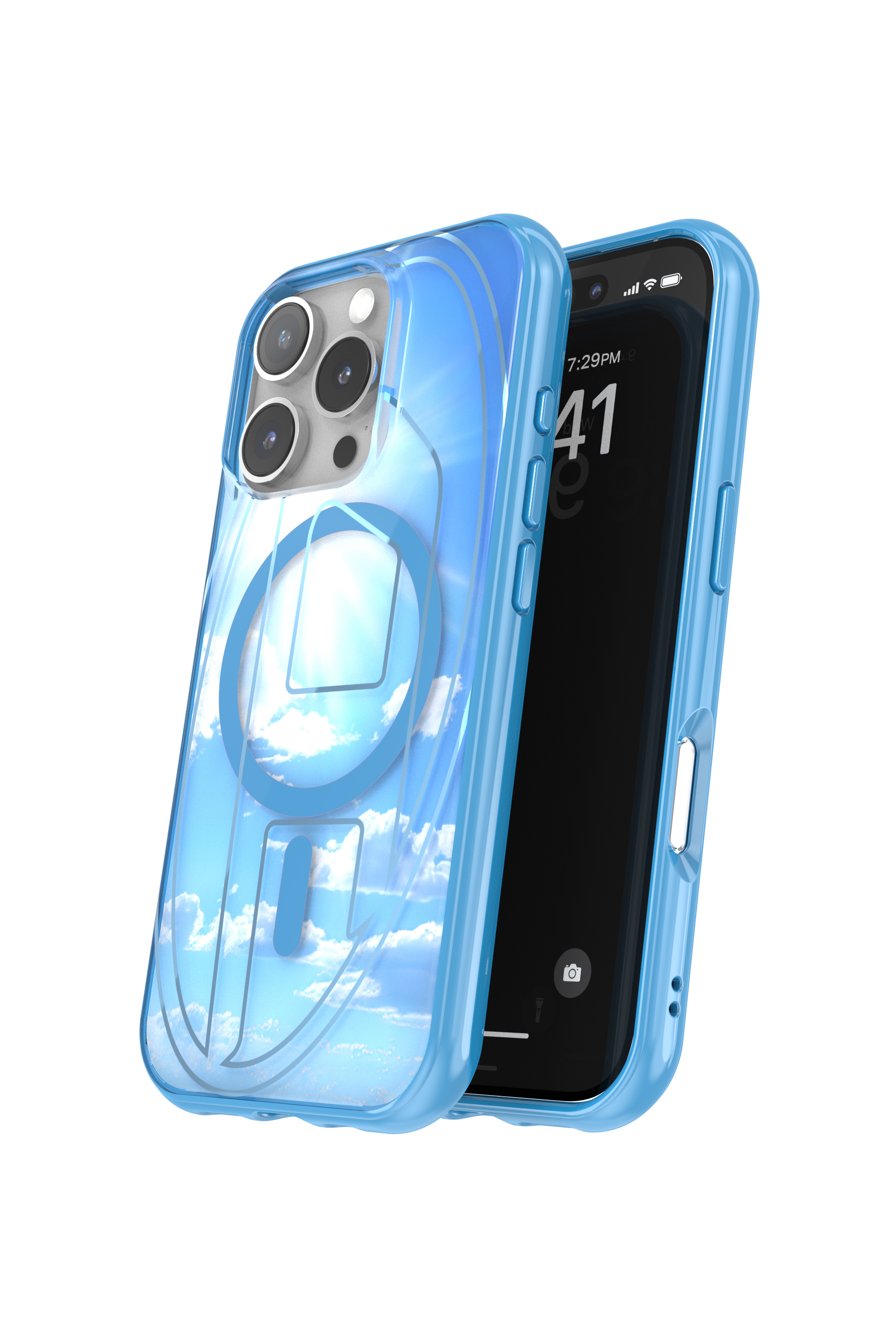 Diesel - 60253 AOP CASE, Unisex's Oval D Case with Magsafe iPhone 16 Pro in Azure - 3