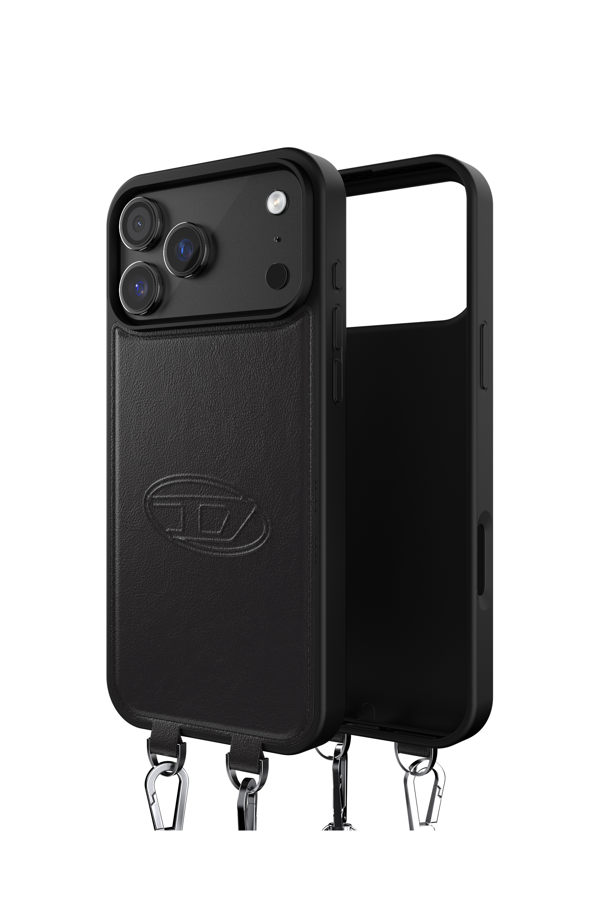 Diesel - 60663 MOULDED CASE, Unisex's Oval D case with wrist strap and MagSafe for iPhone 17 Pro Max in Black - 1