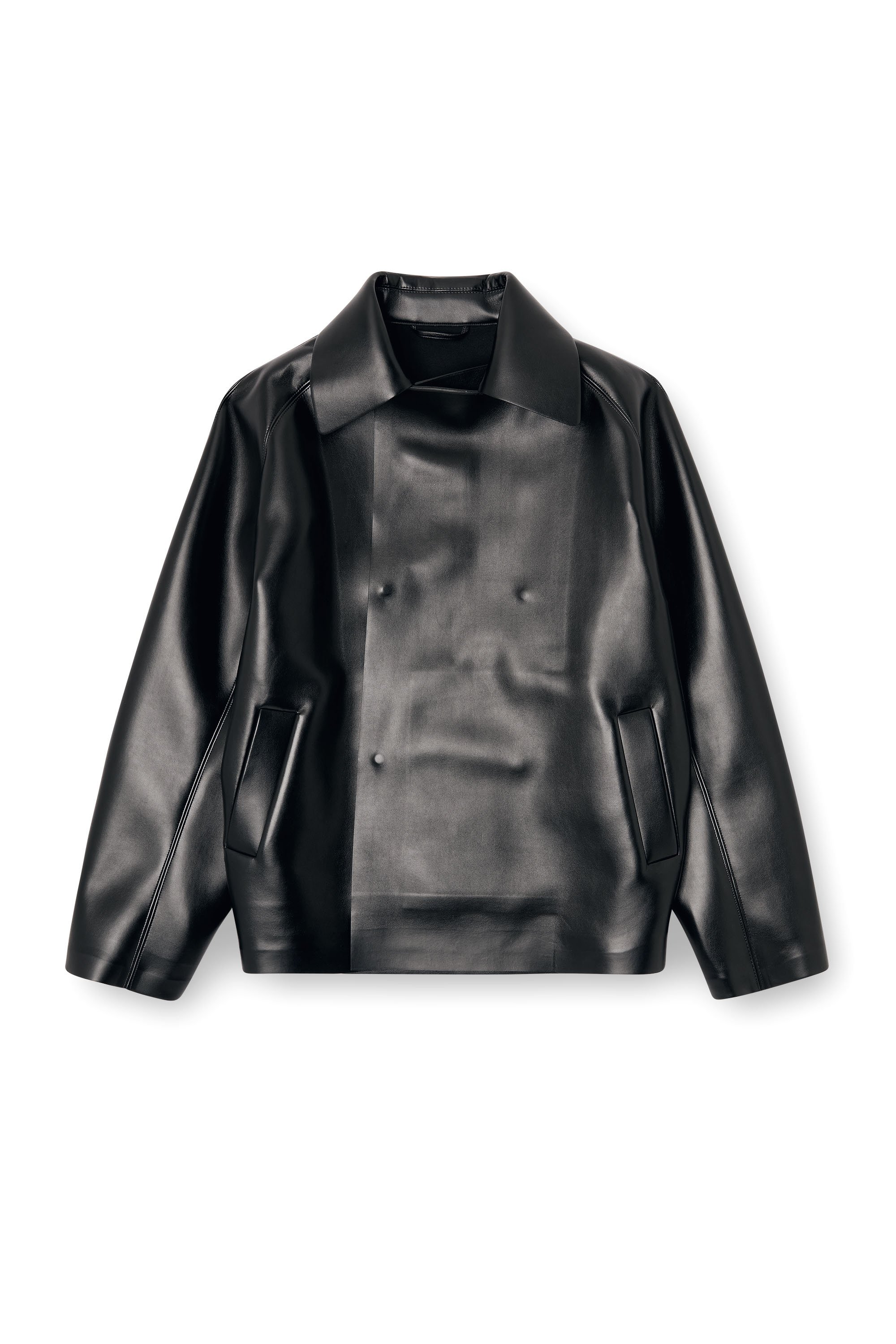 Diesel - J-MARKUS, Unisex's Oversized neoprene-bonded tailored jacket in Black - 3