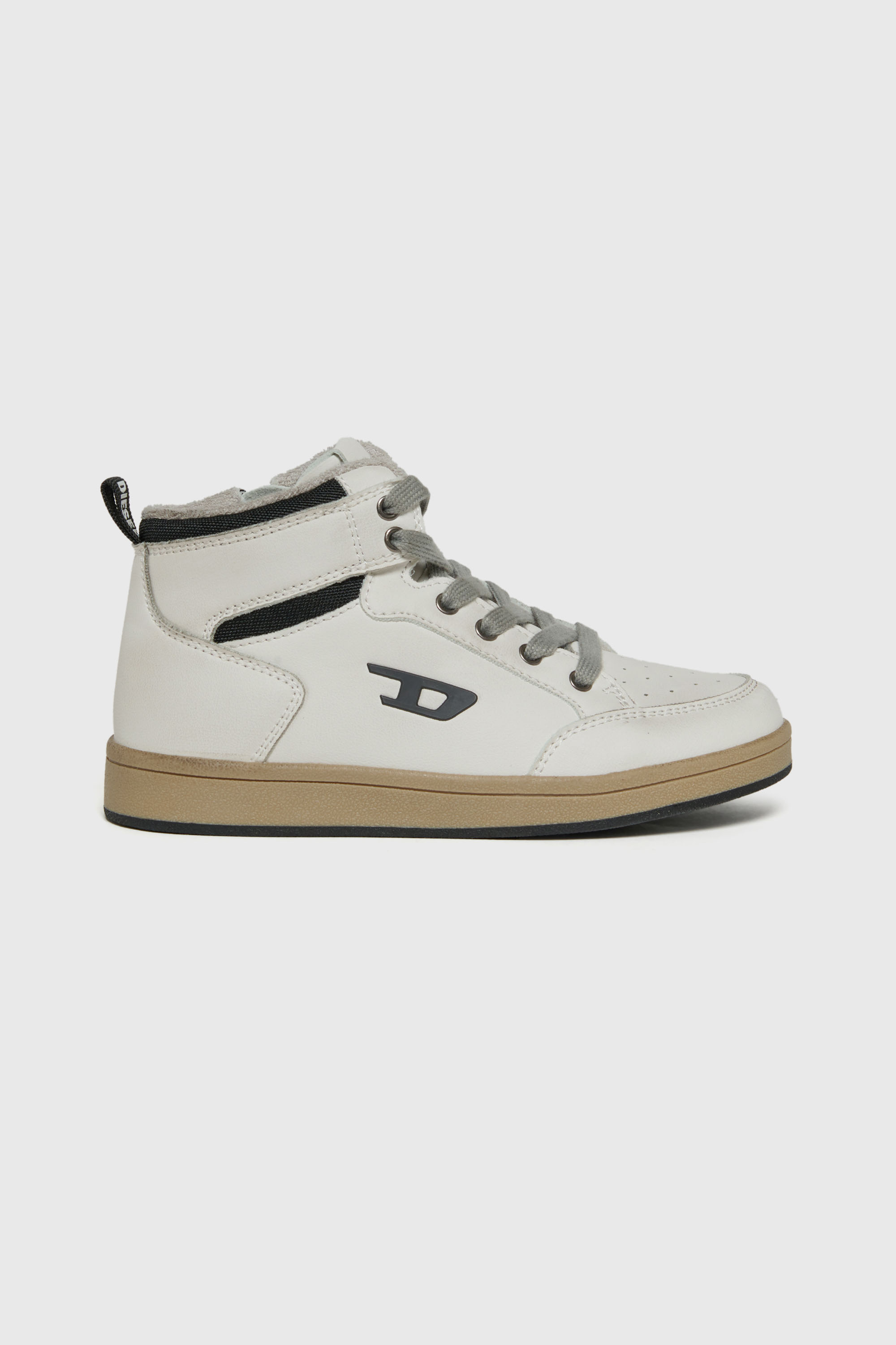 Diesel - S-KIRJY-MID, Unisex's S-Kirjy - Perforated high-top sneakers with D logo in White - 1