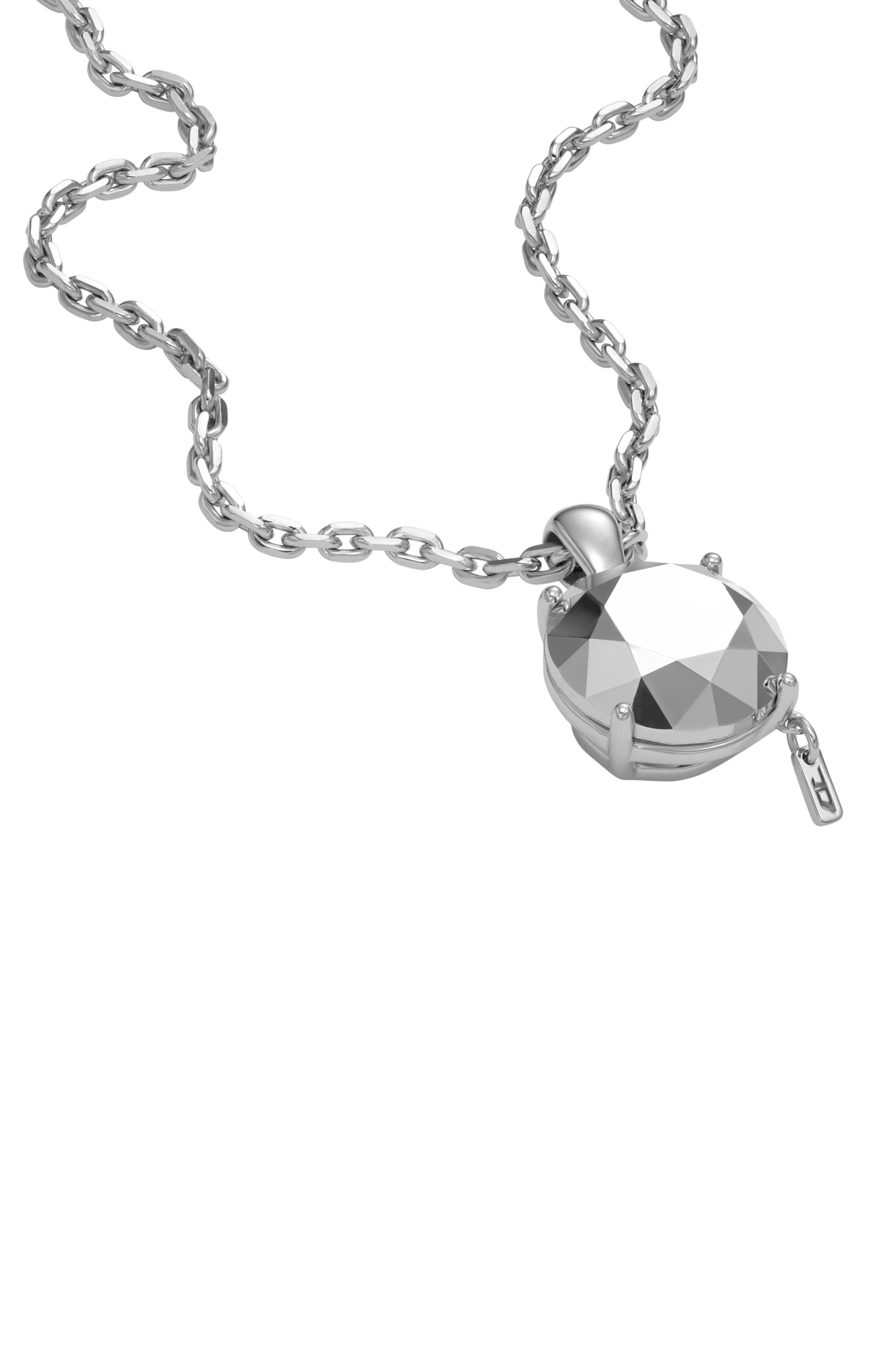 Diesel - DL1355040 JEWEL, Unisex Sterling Silver Diamond Cut Necklace in Silver - Image 1