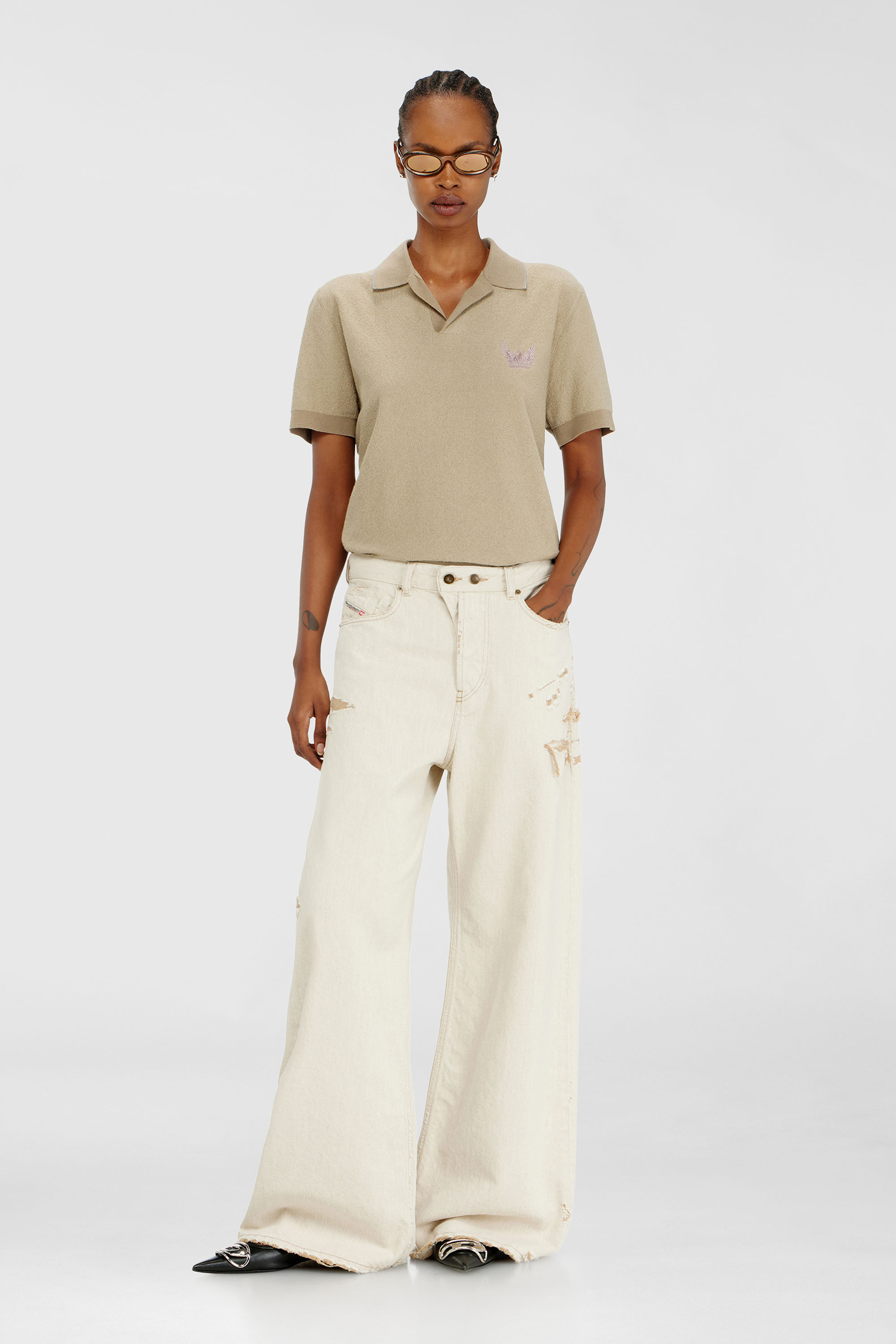 Diesel - Woman's Relaxed Jeans 1996 D-Sire 09P89, Beige - 1
