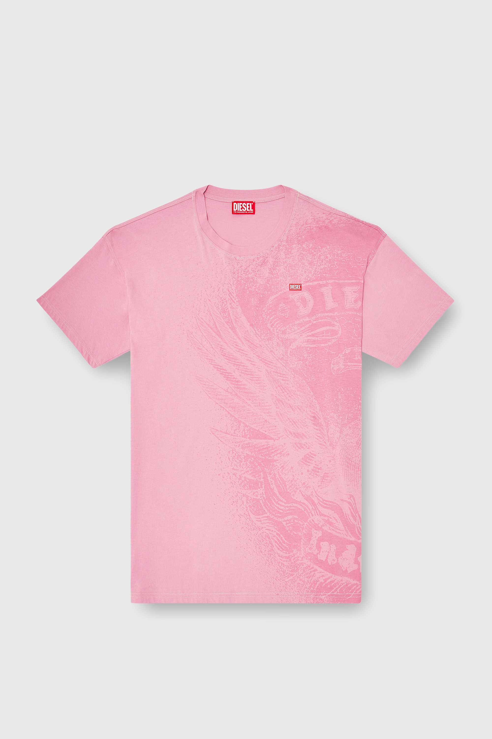 Diesel - T-BOXT-AA3, Man's Relaxed T-shirt with pigment prints in Pink - 2