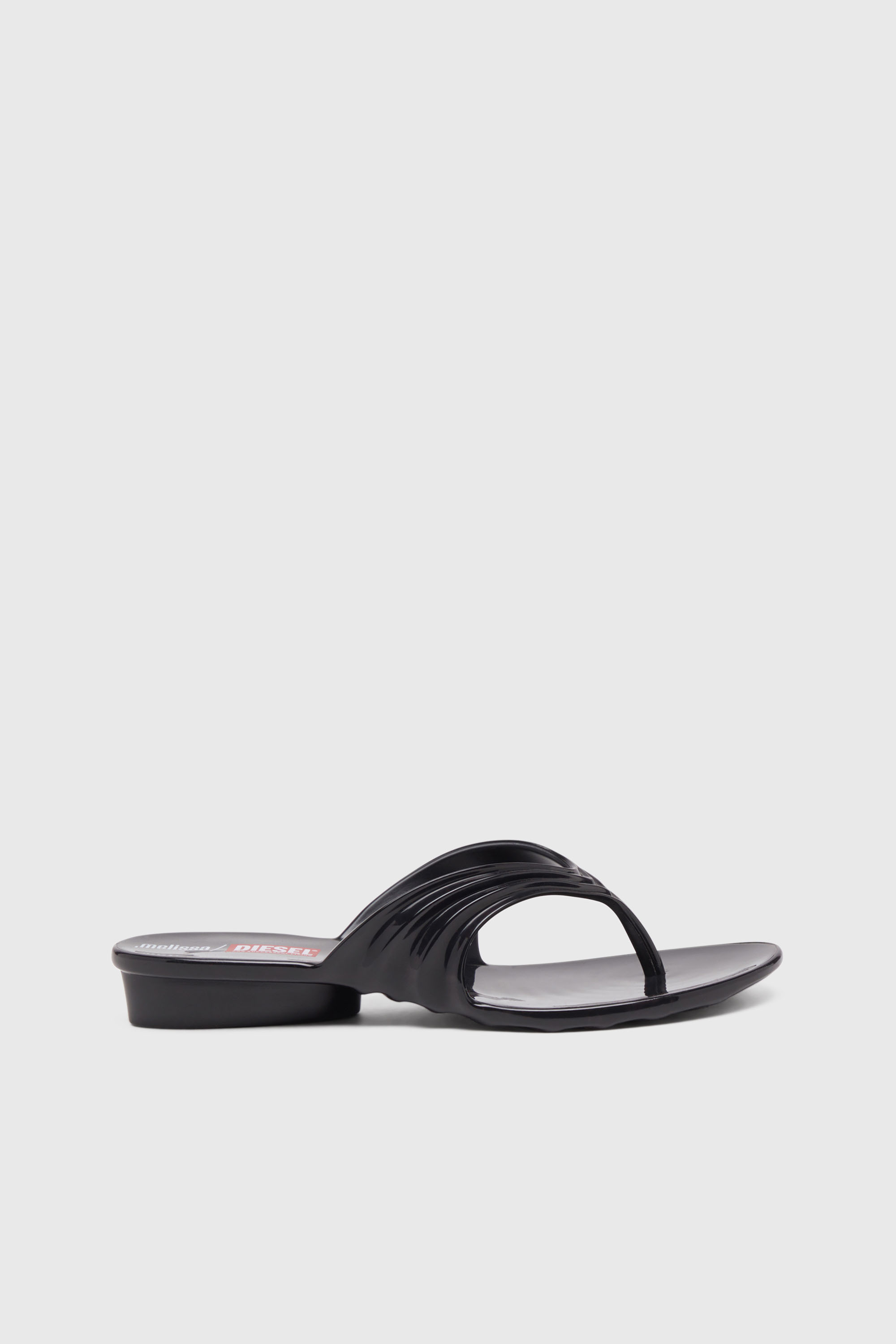 Diesel - MELISSA QUANTUM THONG, Woman's Sculptural flip-flops in Melflex&reg; in Black - 1
