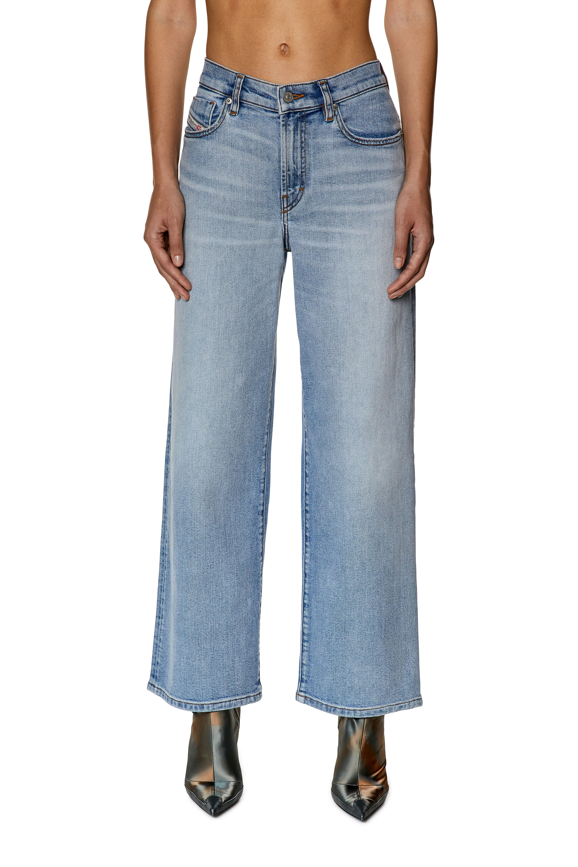Diesel - 2000 Widee 0AJAT Bootcut and Flare Jeans, Light Blue - Image 1