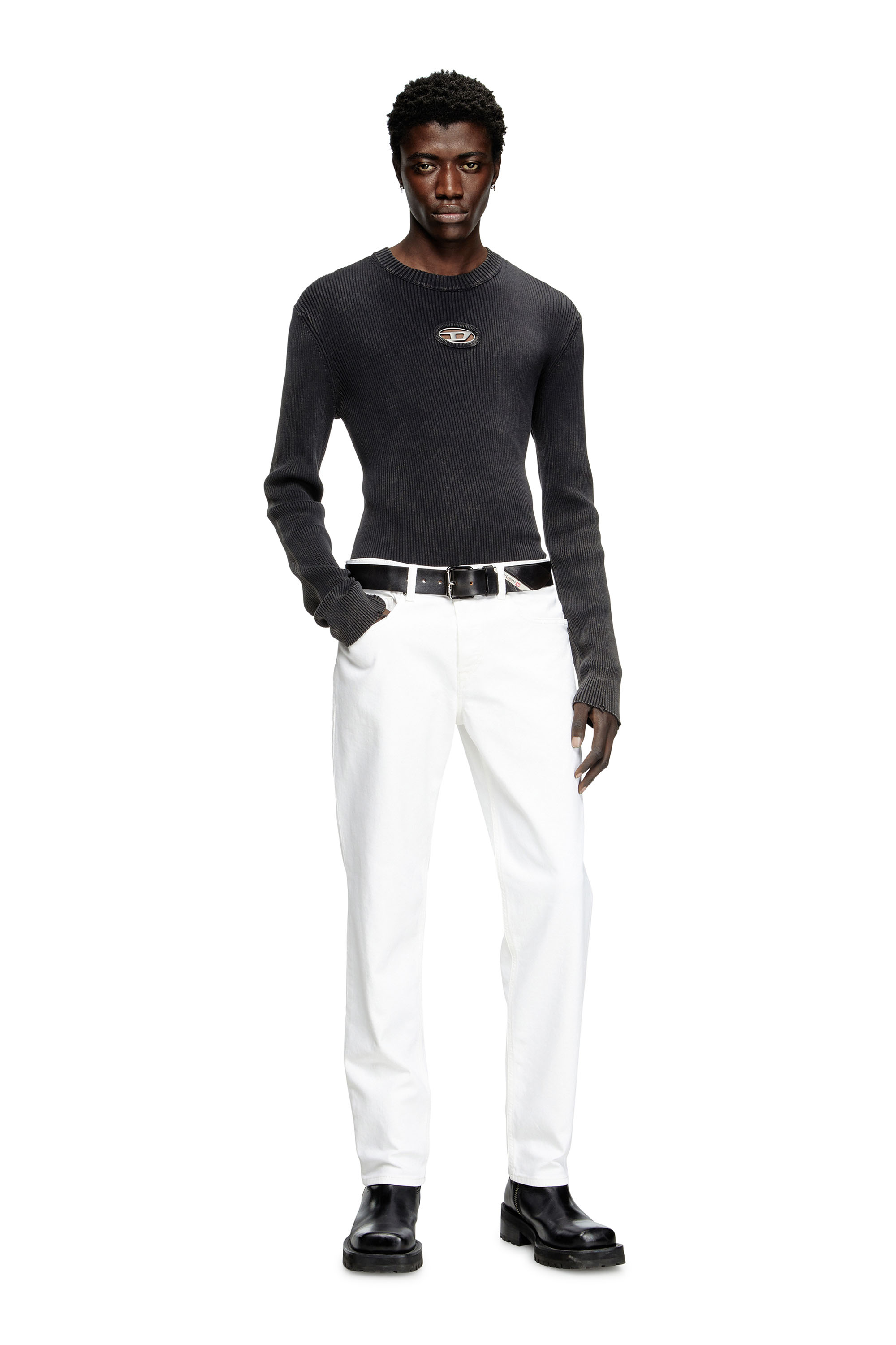 Regular Jeans 2023 D-Finitive 09K05, White Diesel - Man's Regular Jeans 2023 D-Finitive 09K05, White - 1