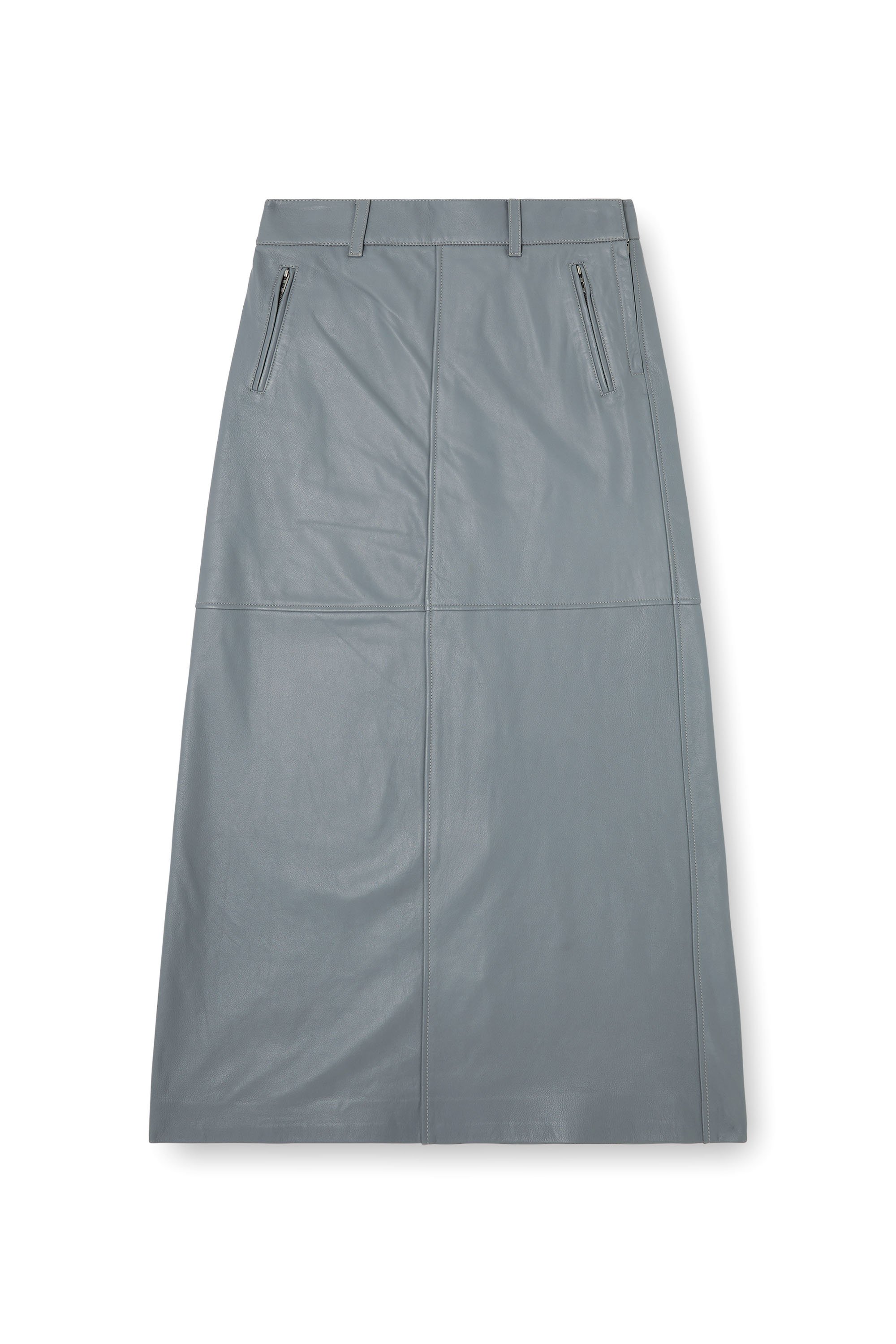 Diesel - L-UCY, Woman's Long leather skirt in Grey - 3