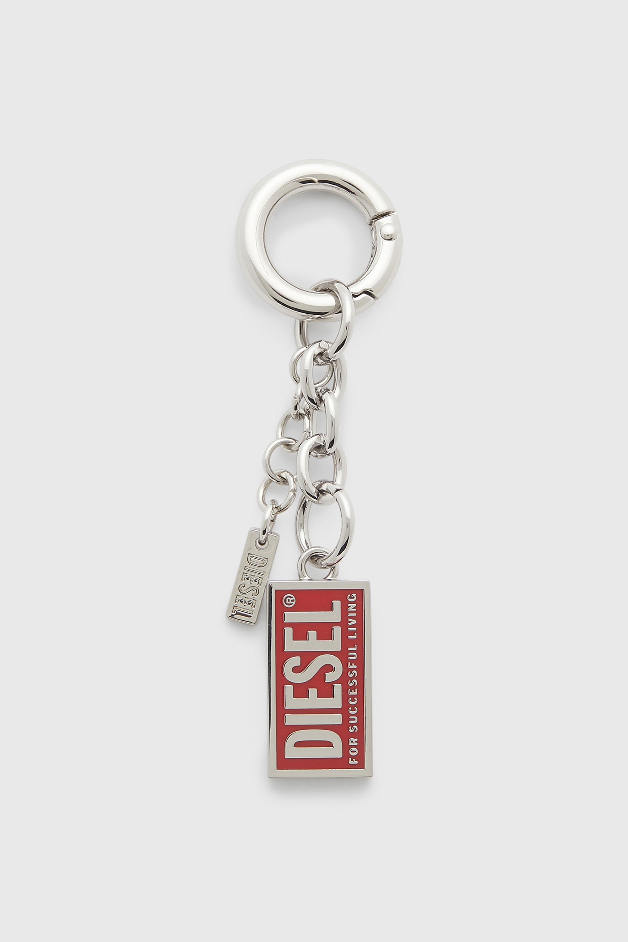 Diesel - CHARM-BISCOTTO, Woman's Metal keyring with Biscotto logo charm in Silver - 1