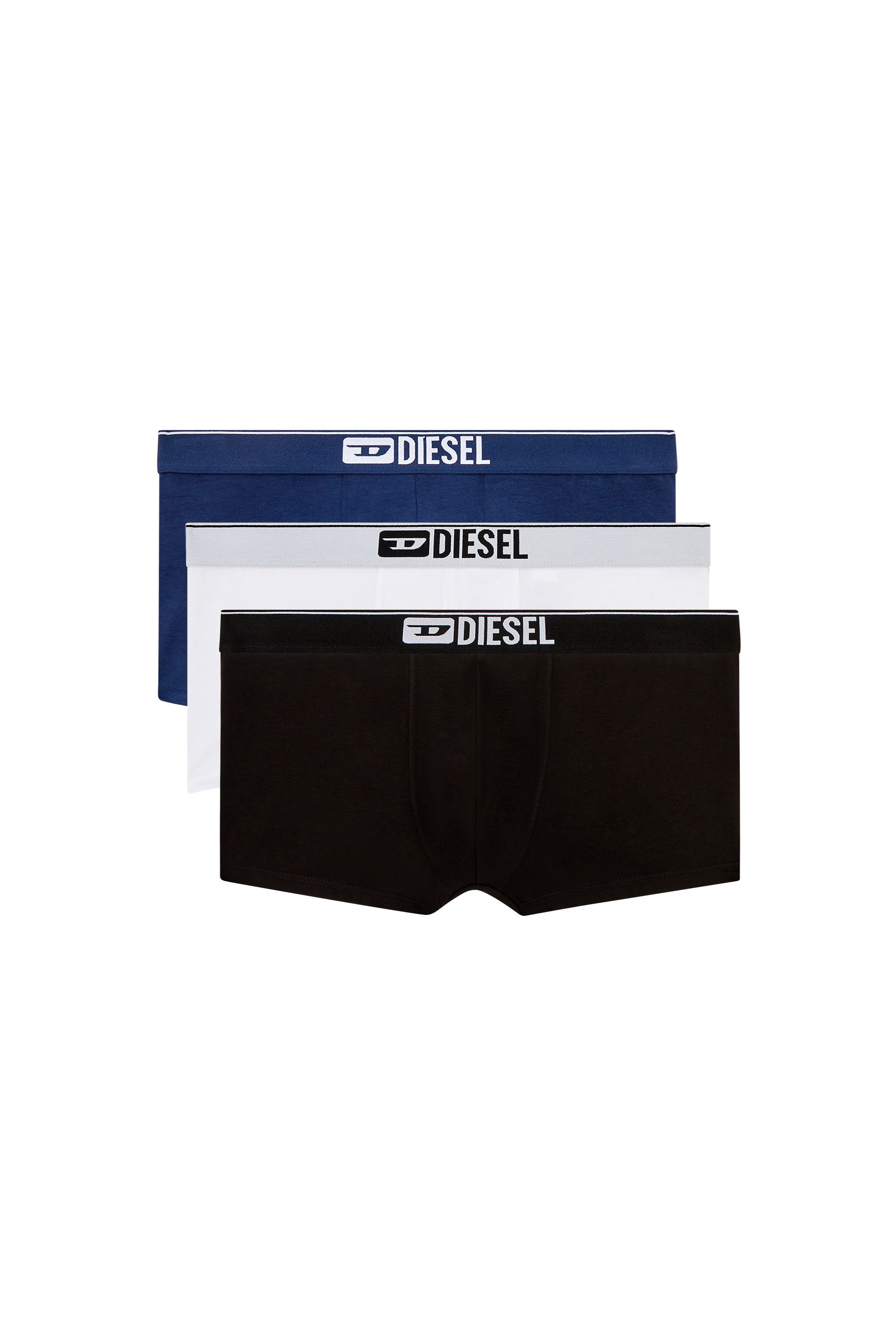 Diesel - UMBX-DAMIENTHREEPACK, Man's Three-pack of plain boxer briefs in White/Blue - 1