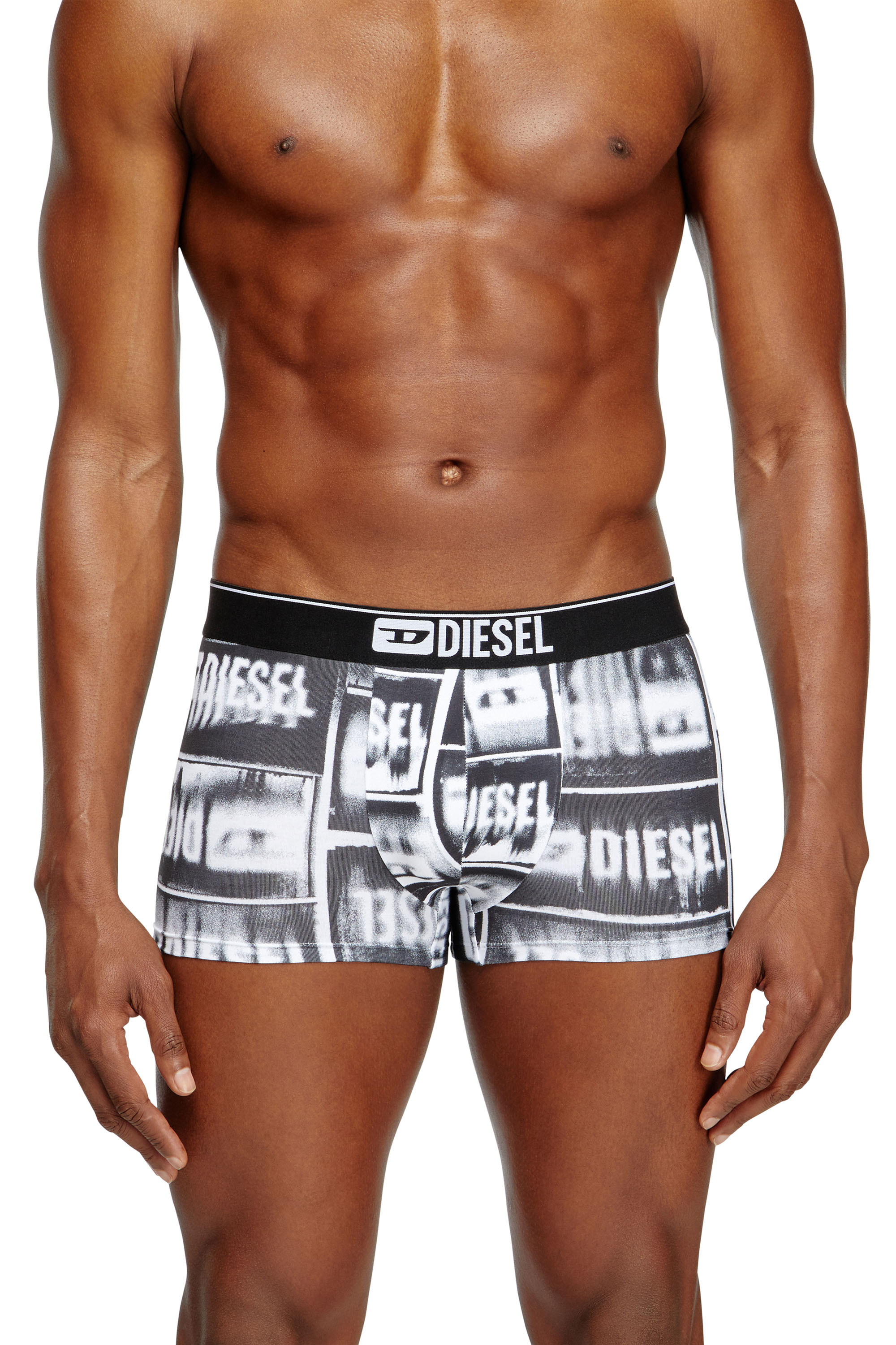 Diesel - DAMIEN-D-BOX-3PACK, Man's 3-pack boxer briefs in stretch cotton in White/Black - 3