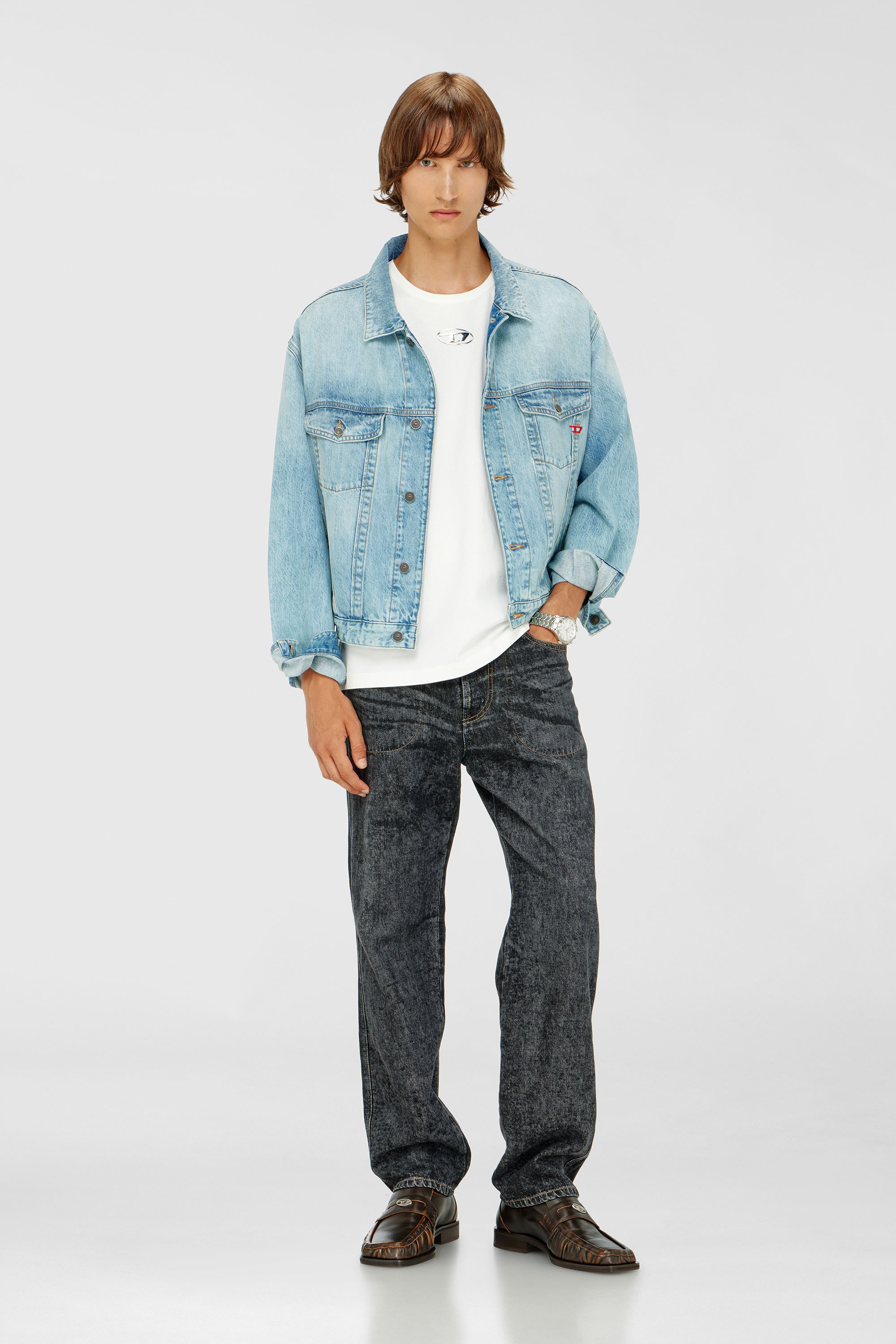 Diesel - T-NORM-IOD, Man's Light cotton T-shirt with metallic Oval D logo in White - 1
