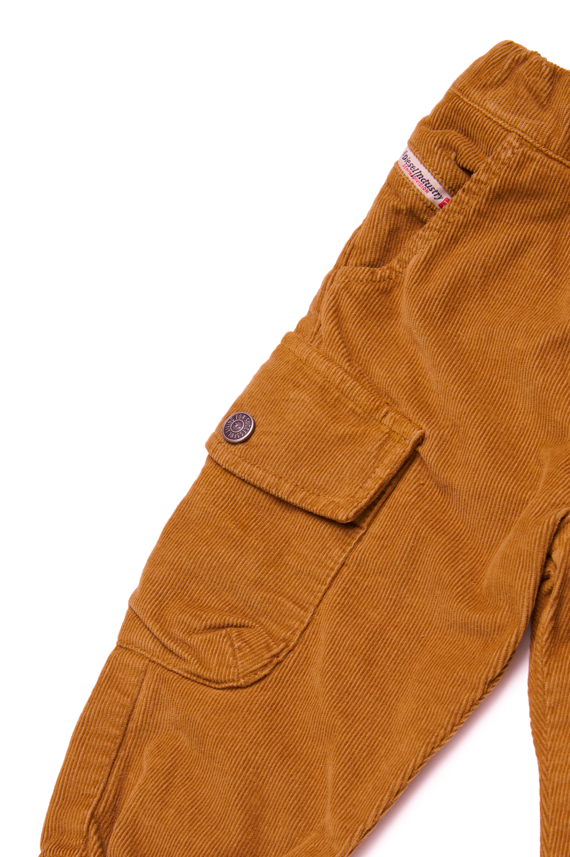 Diesel - PESSYB, Man's Corduroy pants with branded buttons in Brown - 4