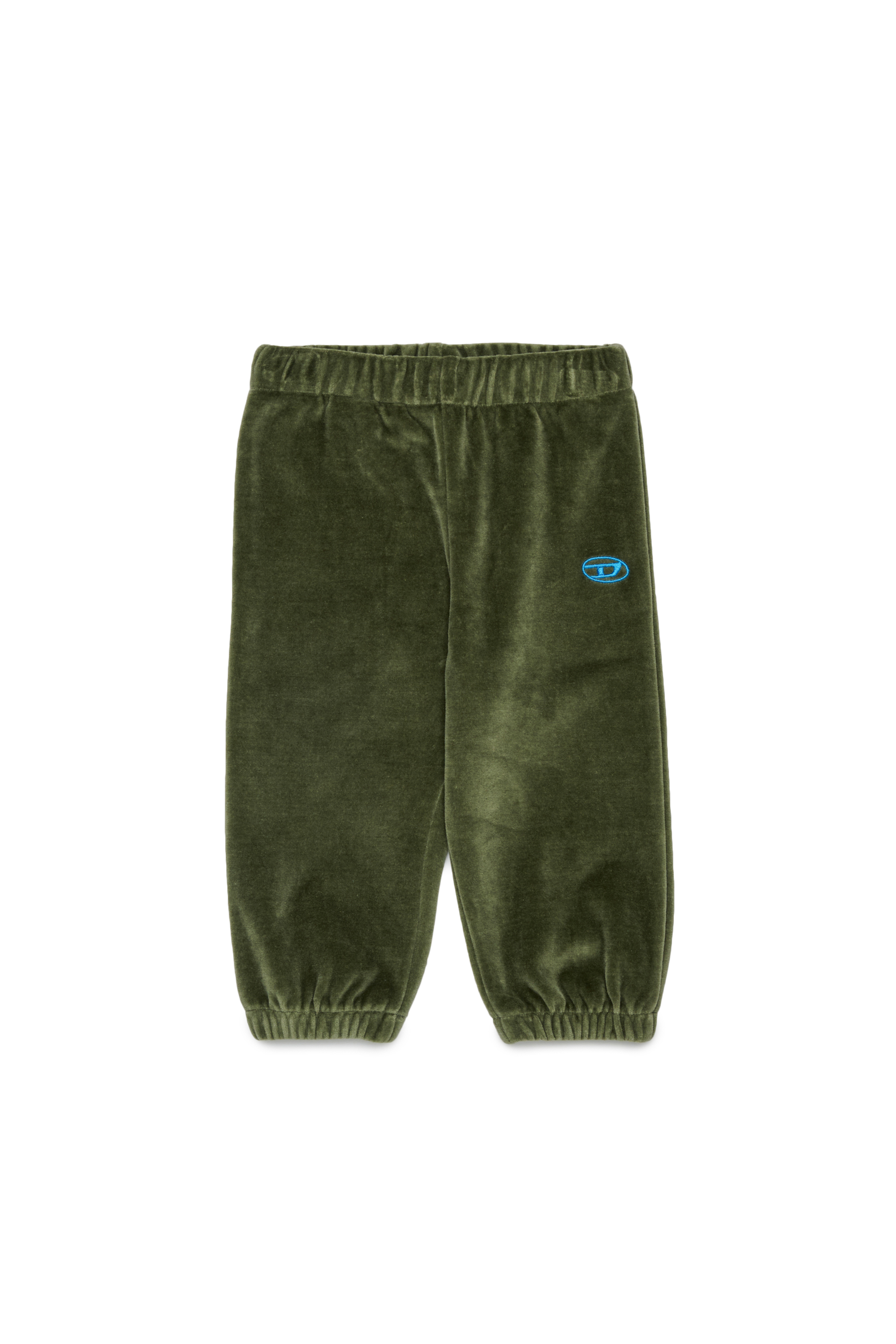 Diesel - PHENIB, Man's Velvet sweatpants with Oval D embroidery in Green - 1