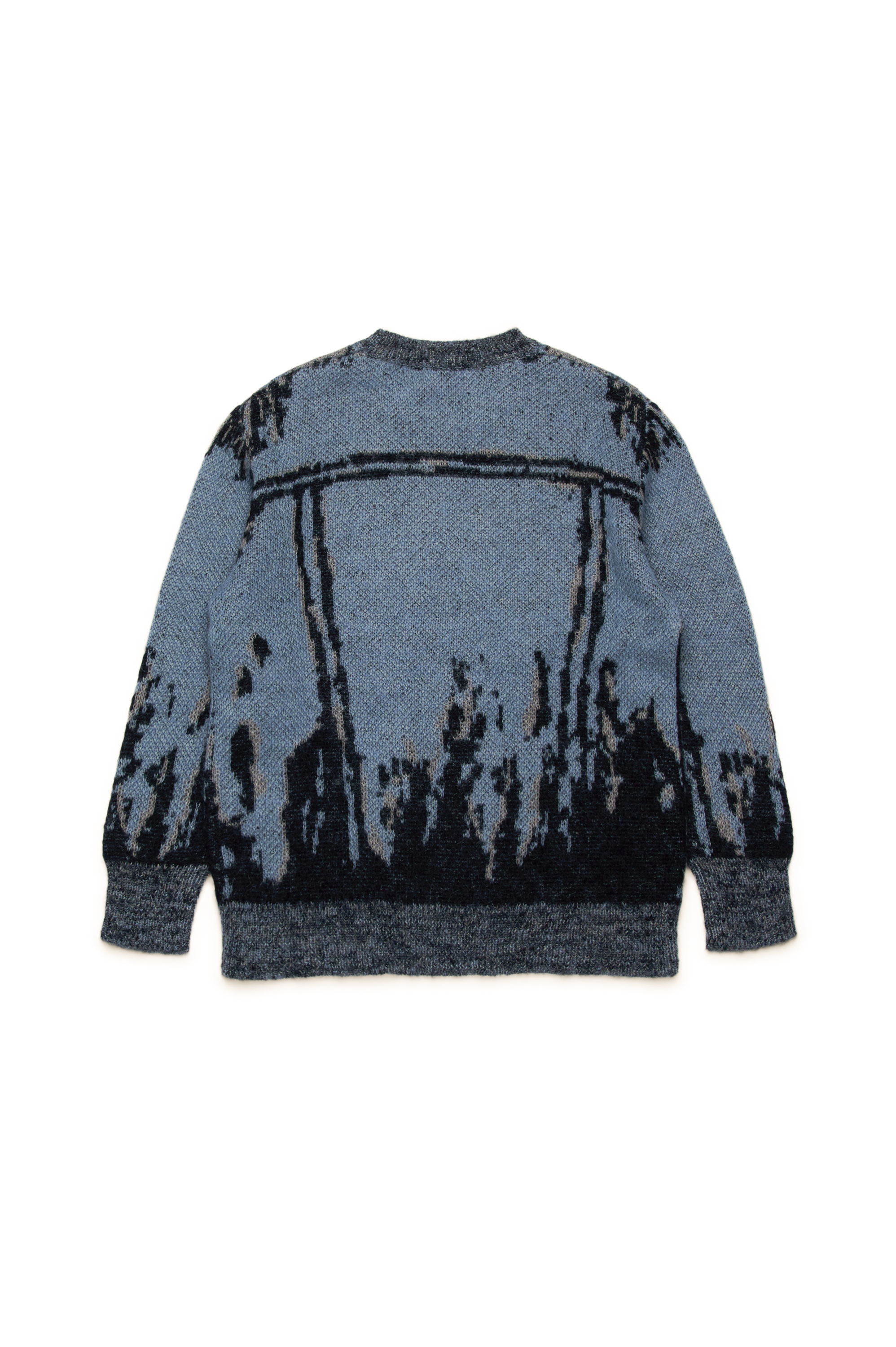 Diesel - KPATMOS OVER, Man's Jumper with trompe l'oeil effect in Blue/Black - 2