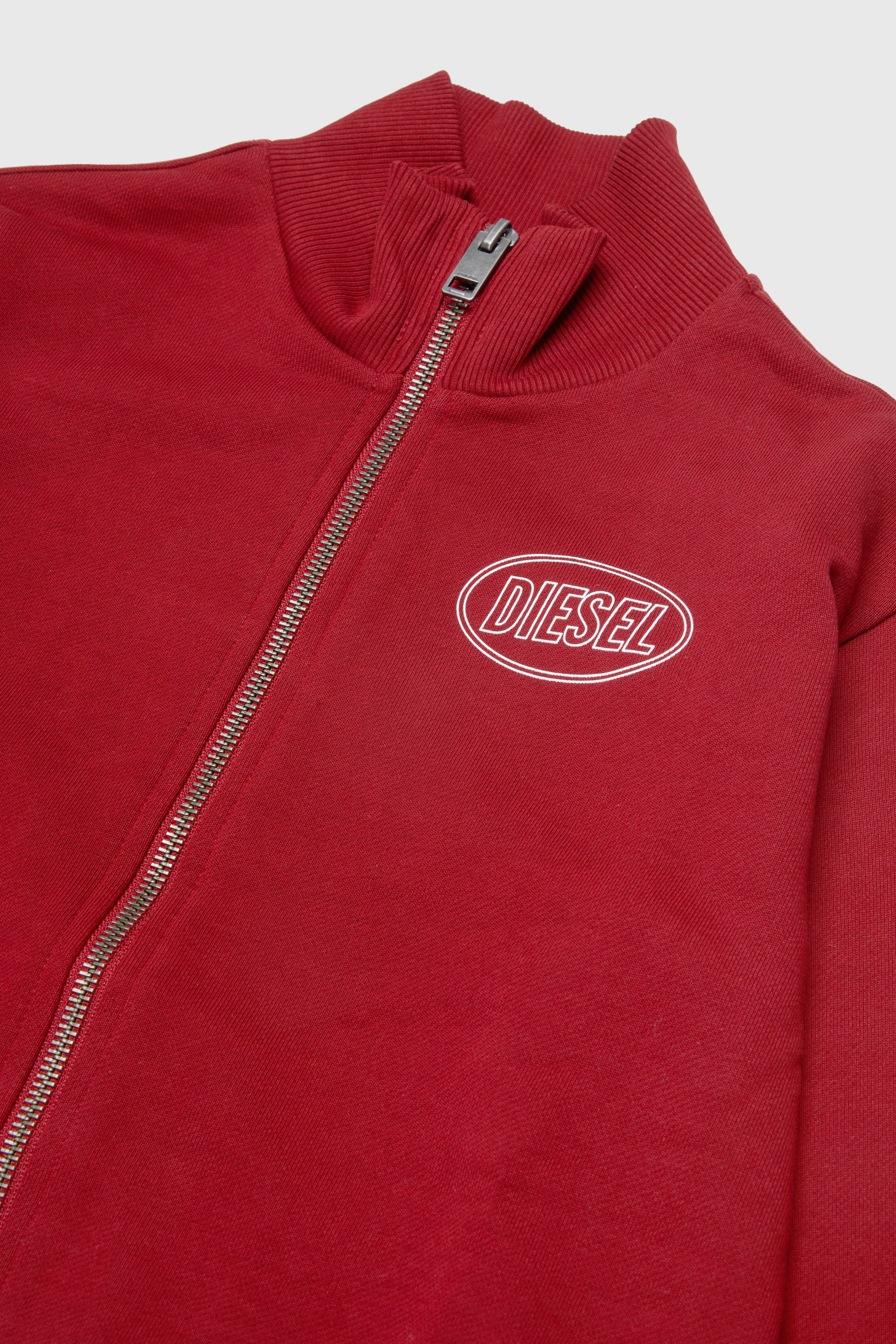 Diesel - SCIRCLEZIP OVER, Man's Cotton sweatshirt with logo print in Red - 3