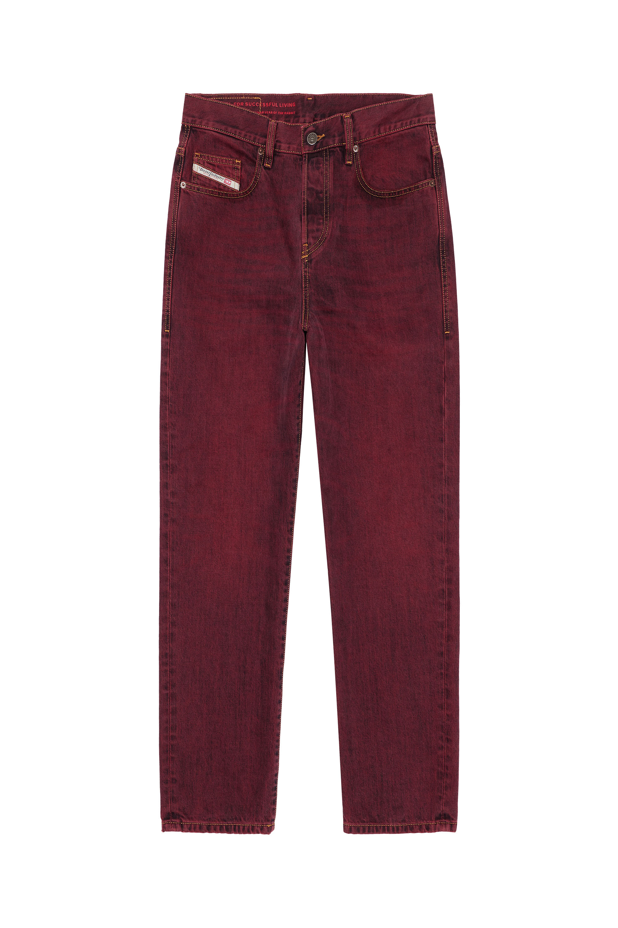 Diesel - 2020 D-Viker 09H01 Straight Jeans, Burgundy - Image 6