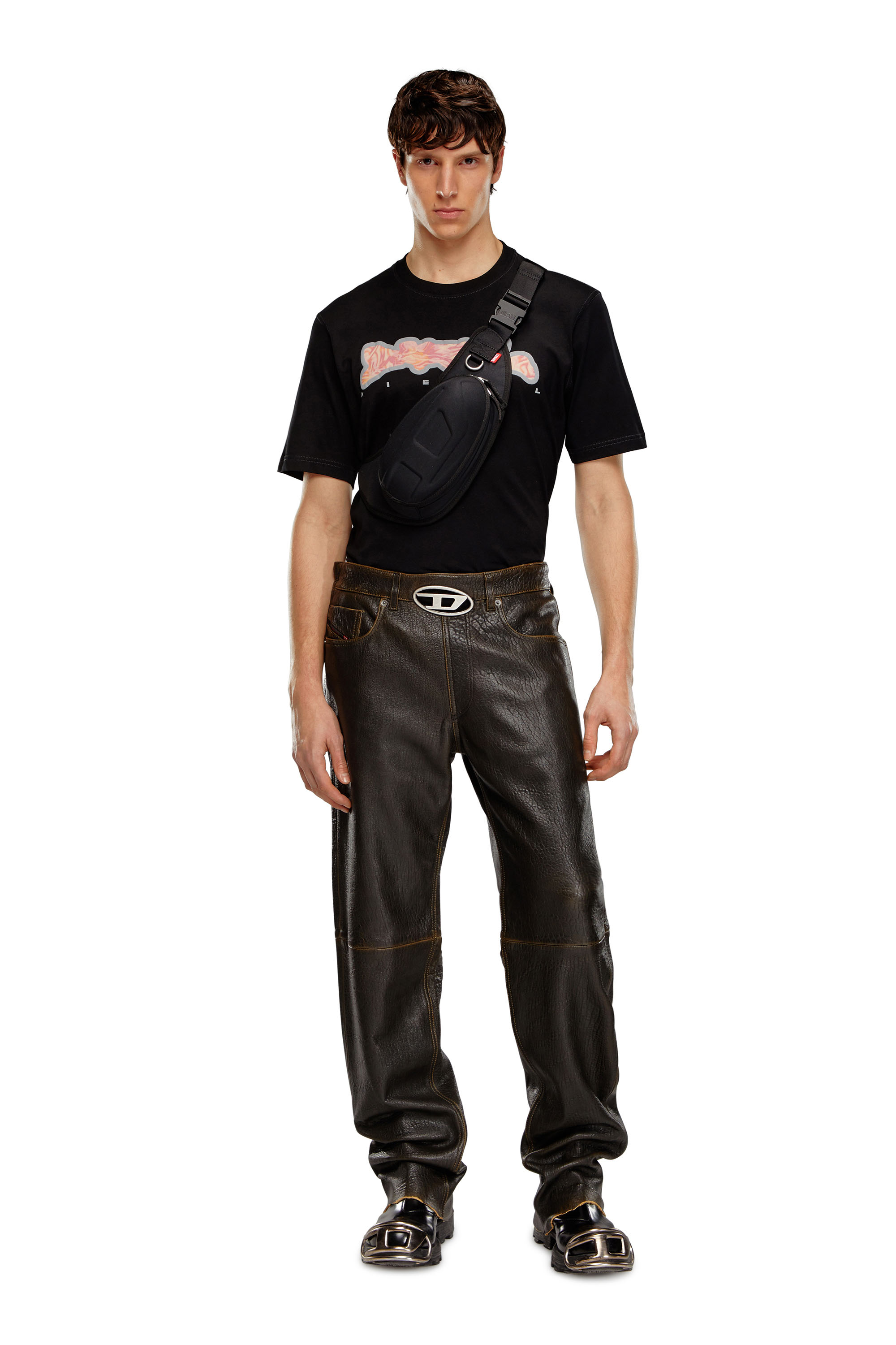Diesel - T-JUST-N16, Man T-shirt with zebra-camo motif in Black - Image 2