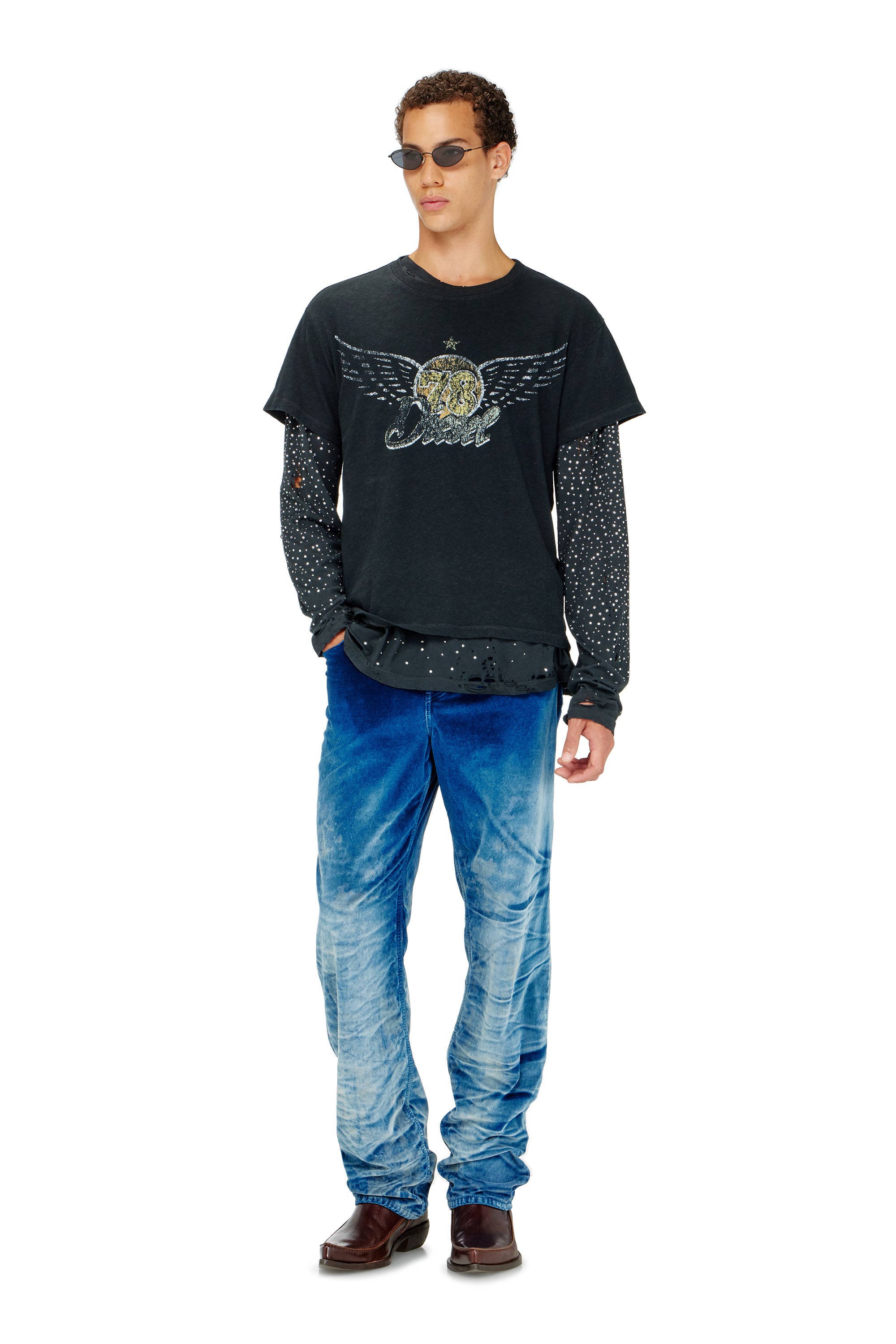 Diesel - T-GERIO-A, Man's Cotton-hemp T-shirt with concert graphics in null - 2