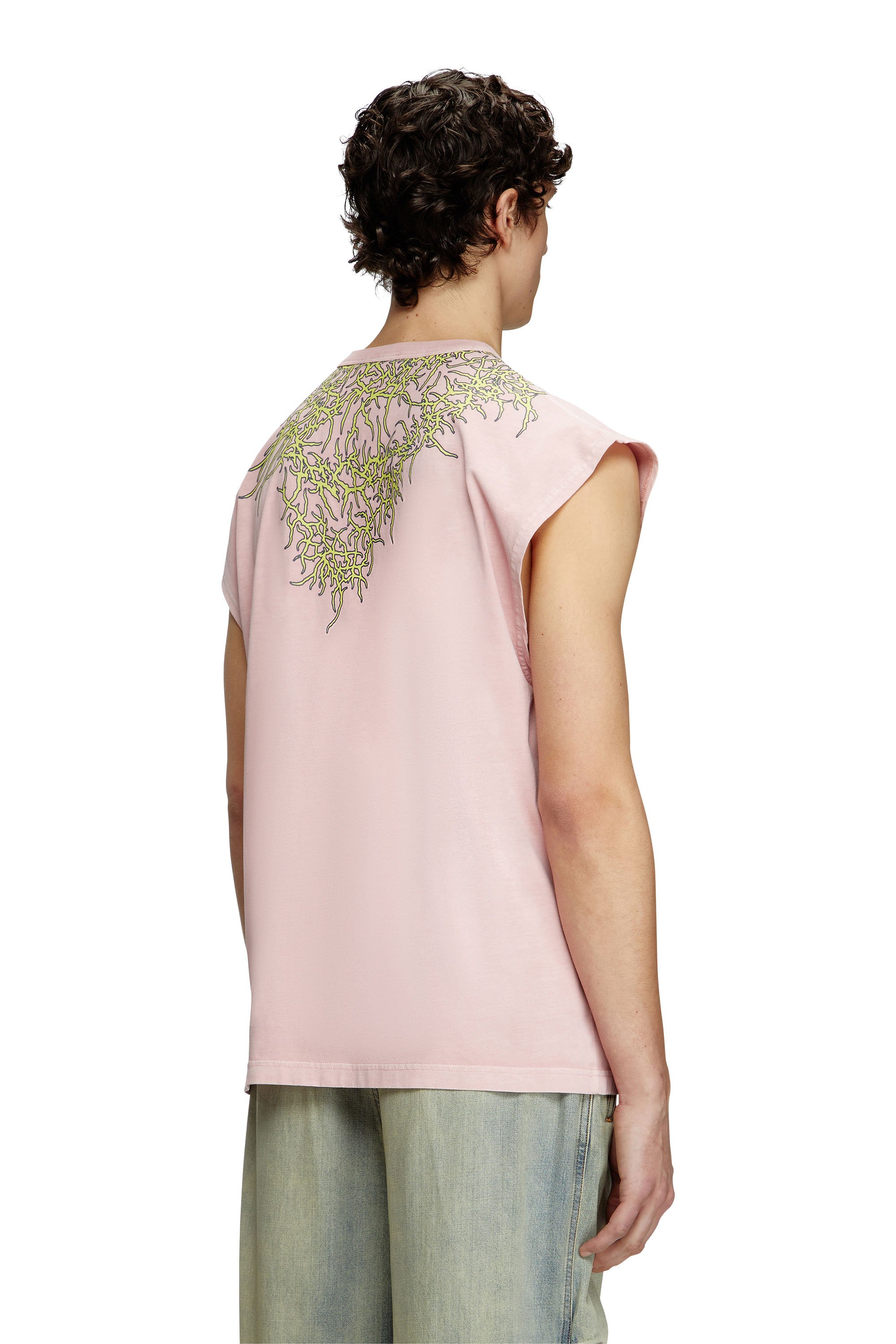 Diesel - T-BOXT-SL-R1, Man's Tank top with tattoo graphics in Pink - 4