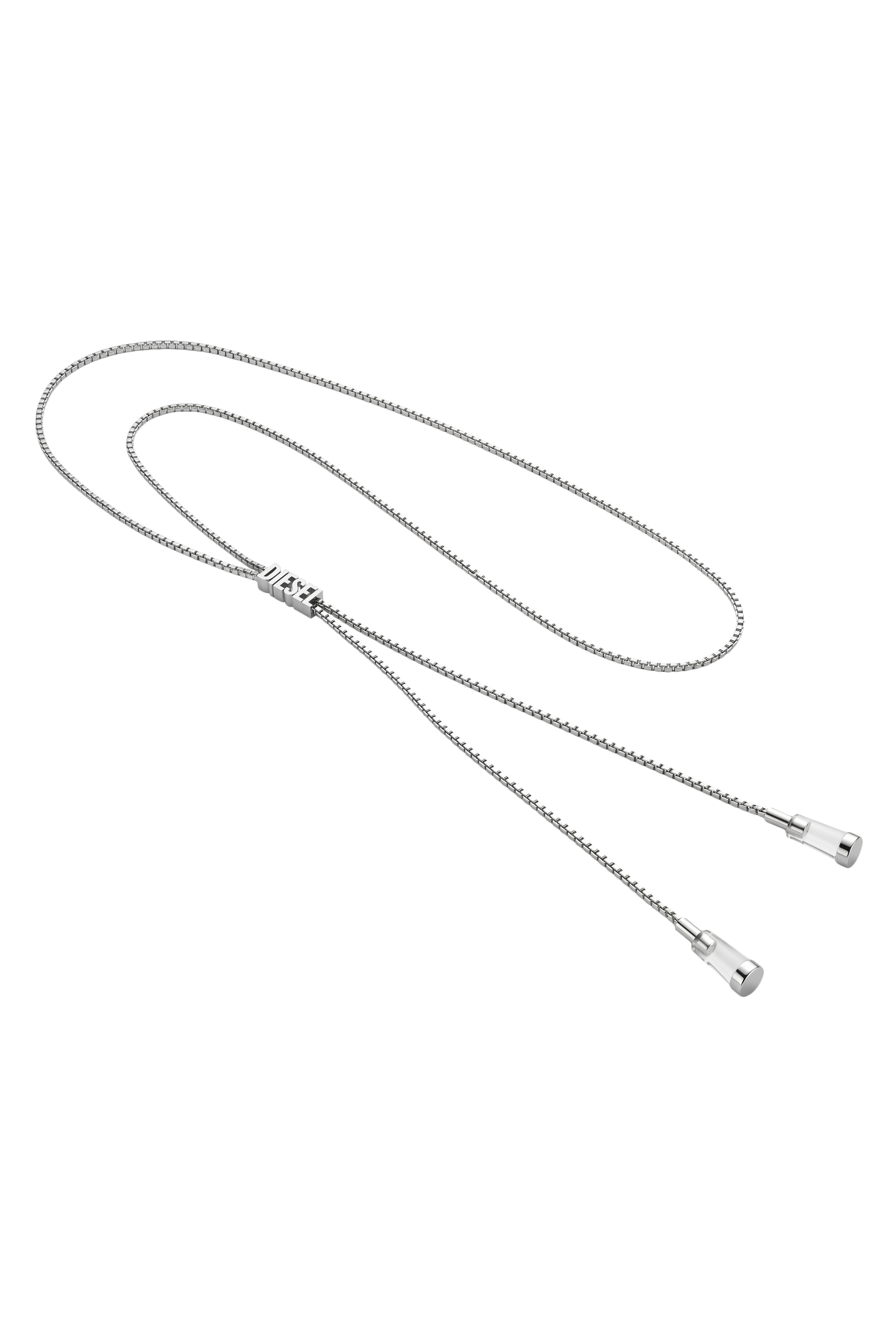 Diesel - 60669 EARBUDS CHAIN EARBUNDS CHAIN, Unisex's D chain earbuds necklace in Silver - 1