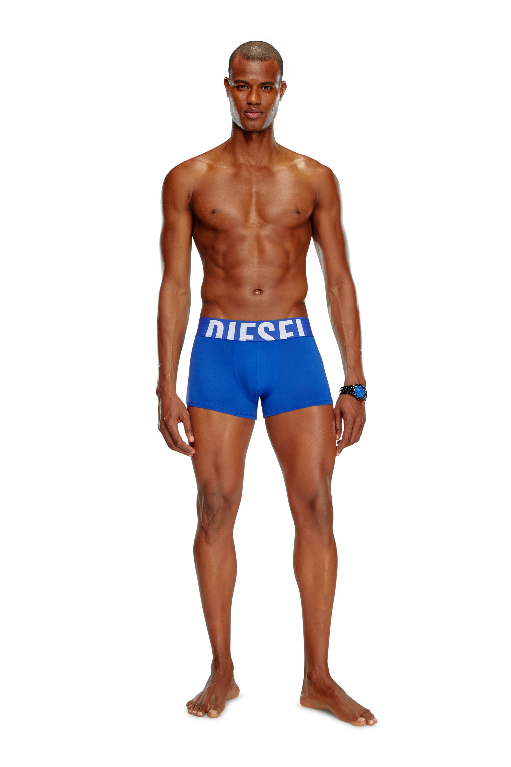 Diesel - UMBX-DAMIENTHREEPACK-5.5EL, Man's Three-pack boxer briefs in stretch cotton in White/Blue - 2