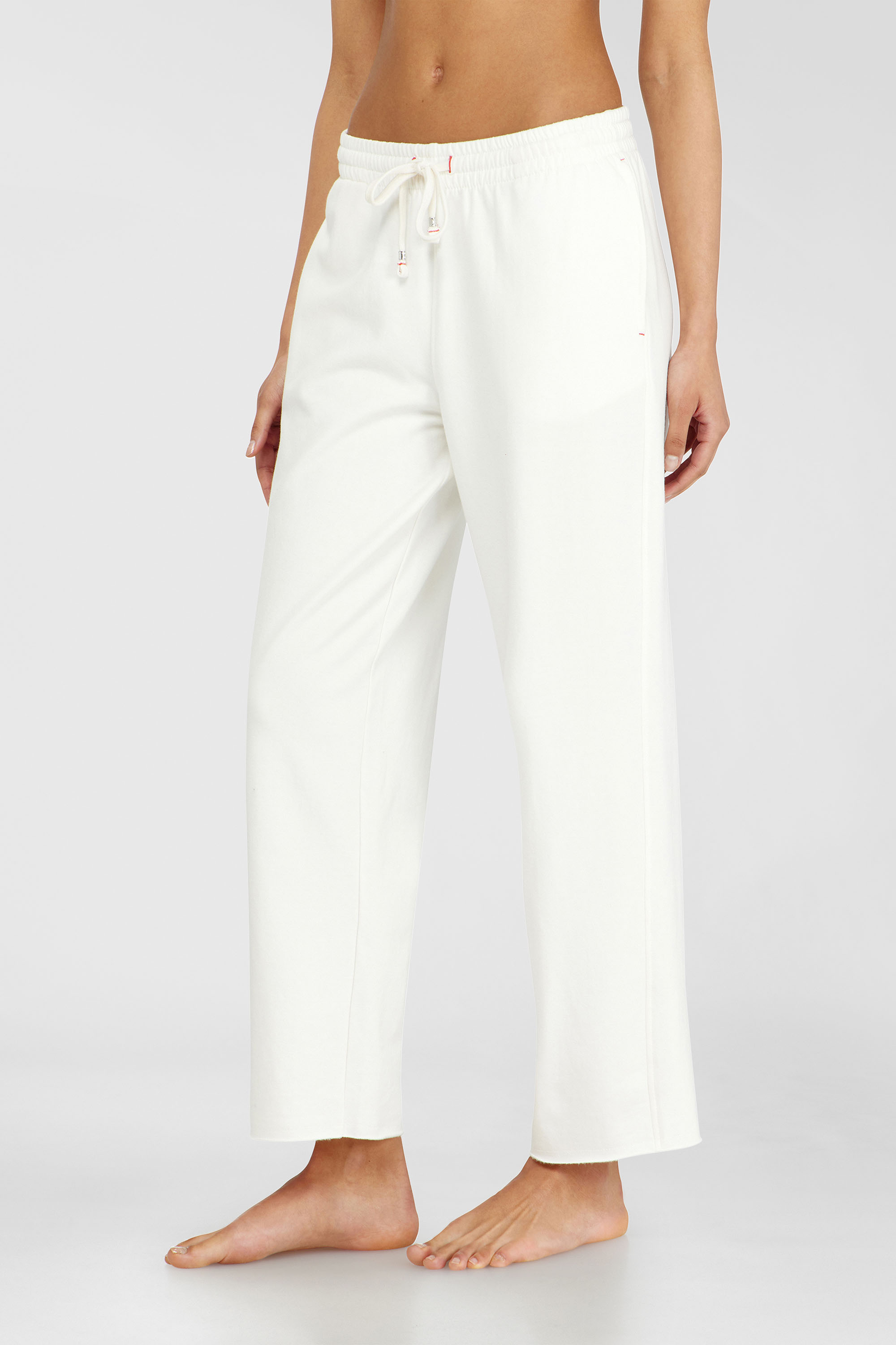 Diesel - INDRA-D-CORE, Woman's Peached sweatpants with raw hems in White - 1