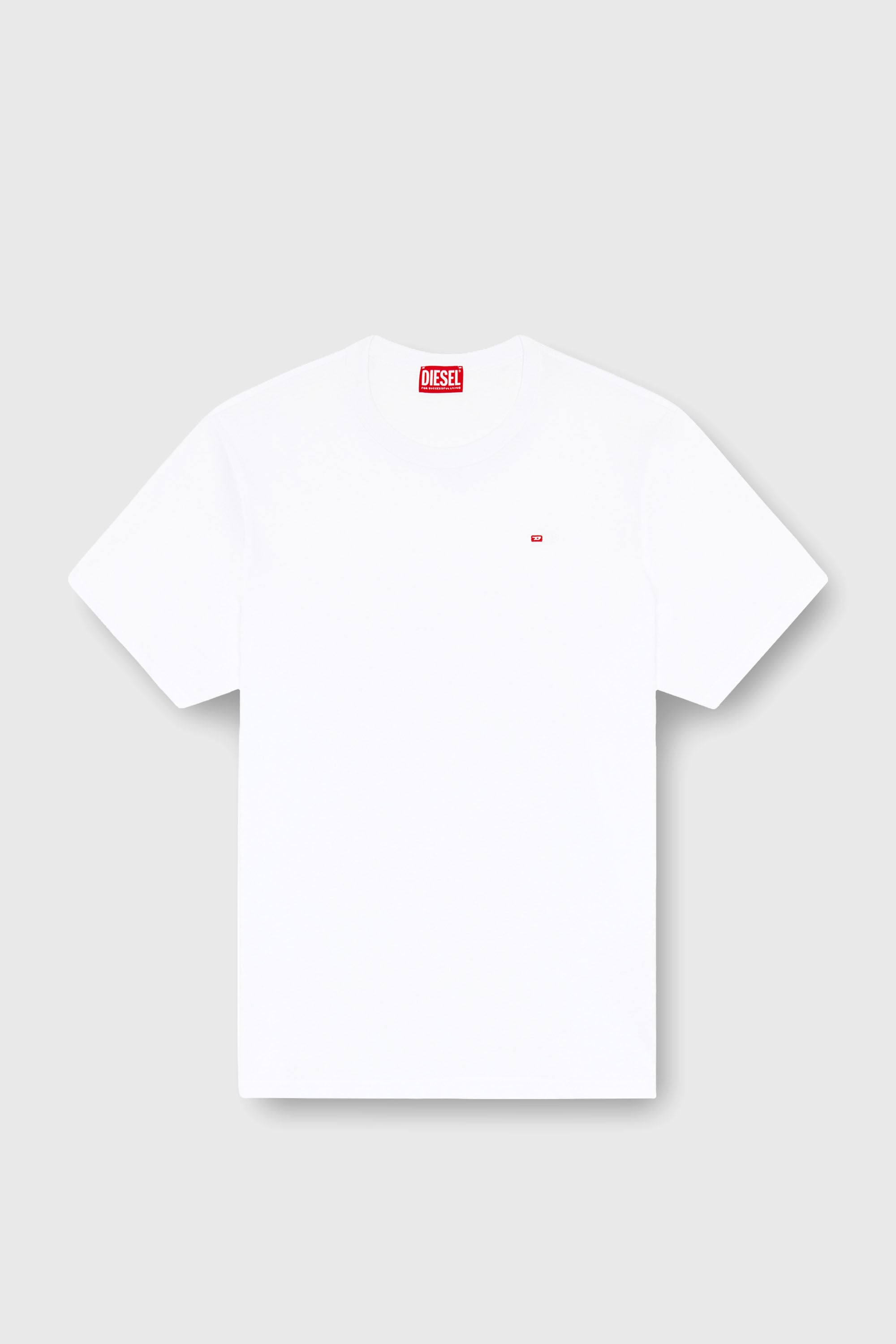 Diesel - T-ADJUST-MICRODIV, Unisex's T-shirt with micro-embroidered logo in White - 2