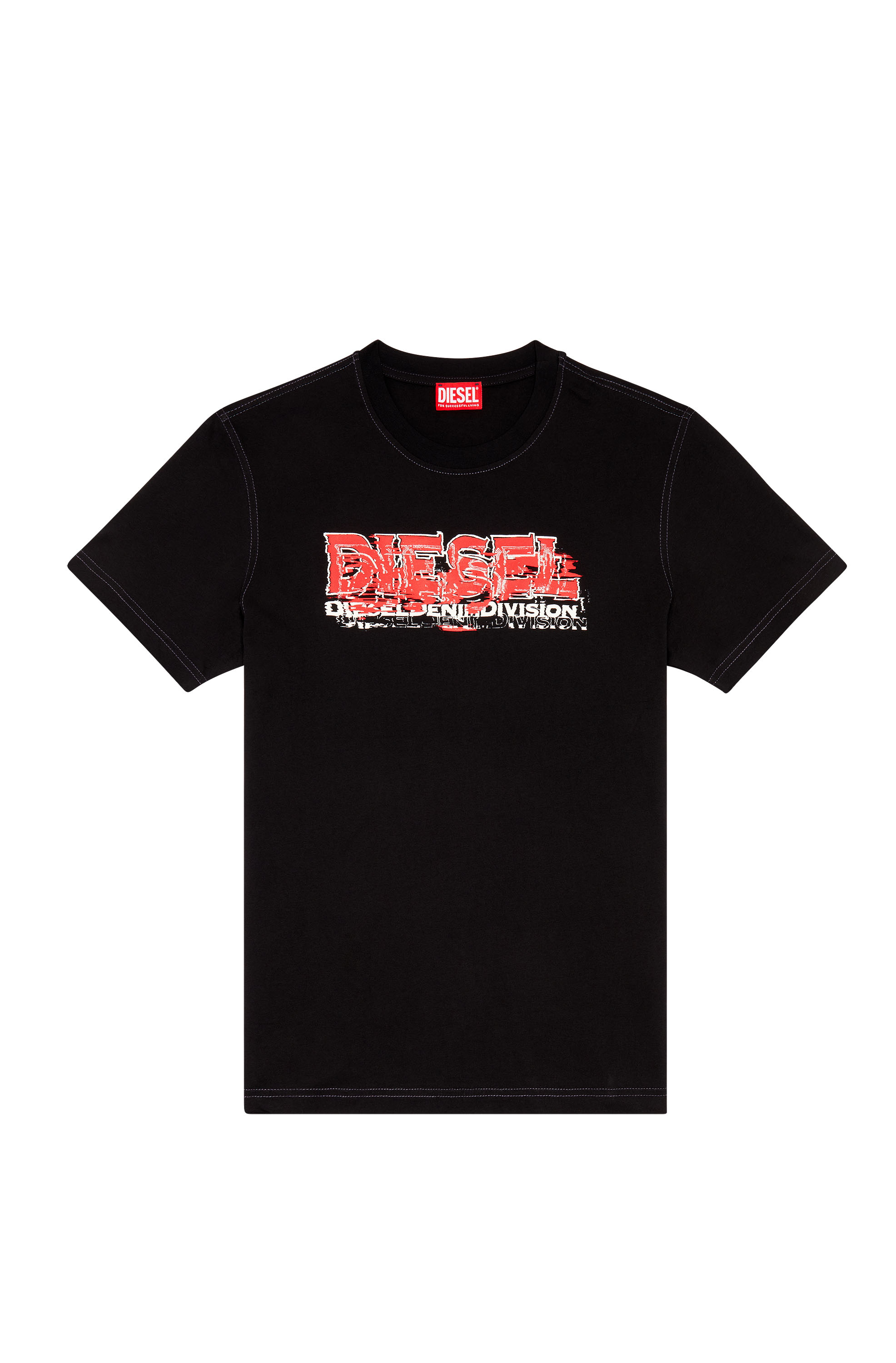 Diesel - T-DIEGOR-K70, Man T-shirt with glitchy logo in Black - Image 3