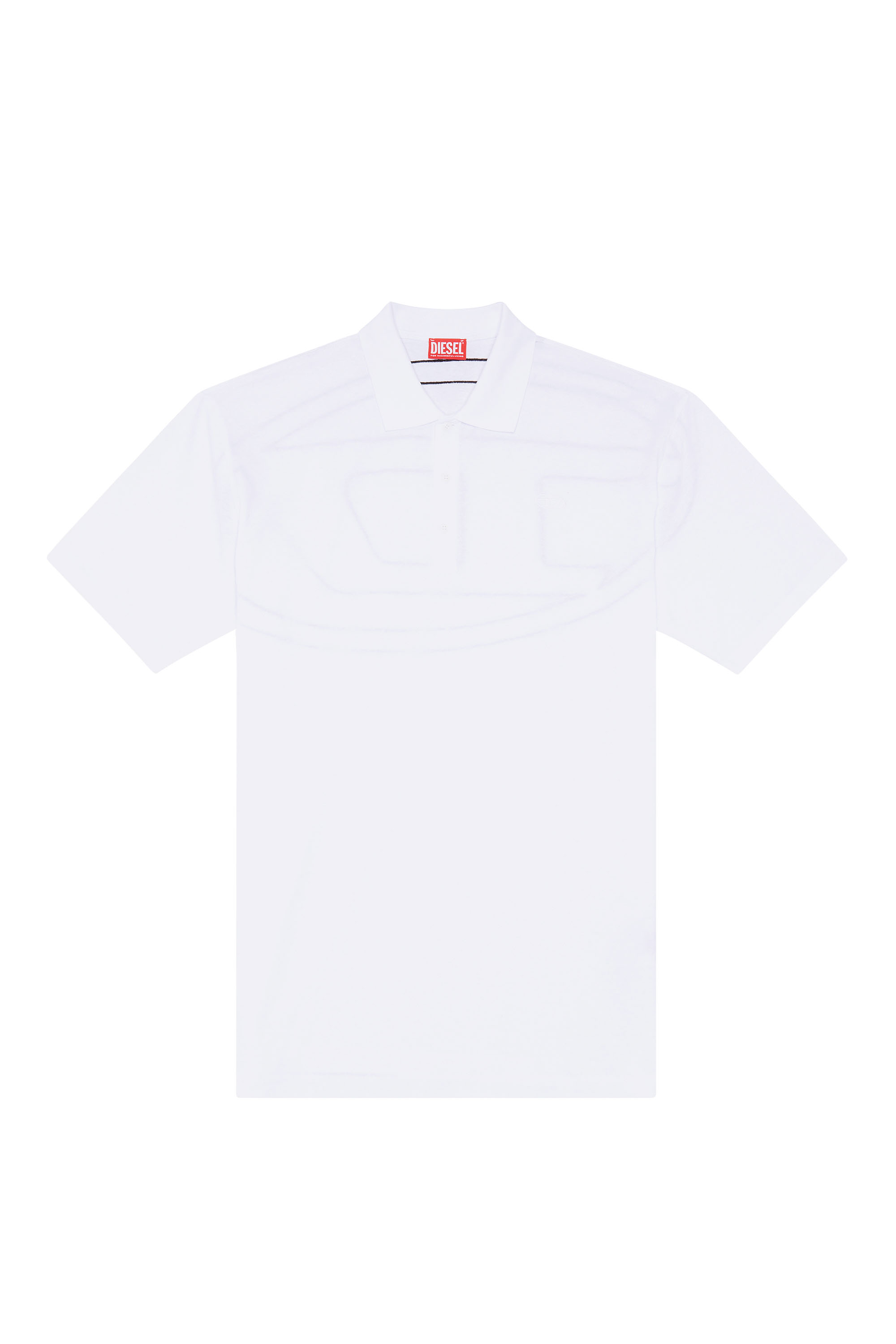 Diesel - T-VORT-MEGOVAL-D, Man's Polo shirt with maxi oval D embroidery in White - 2