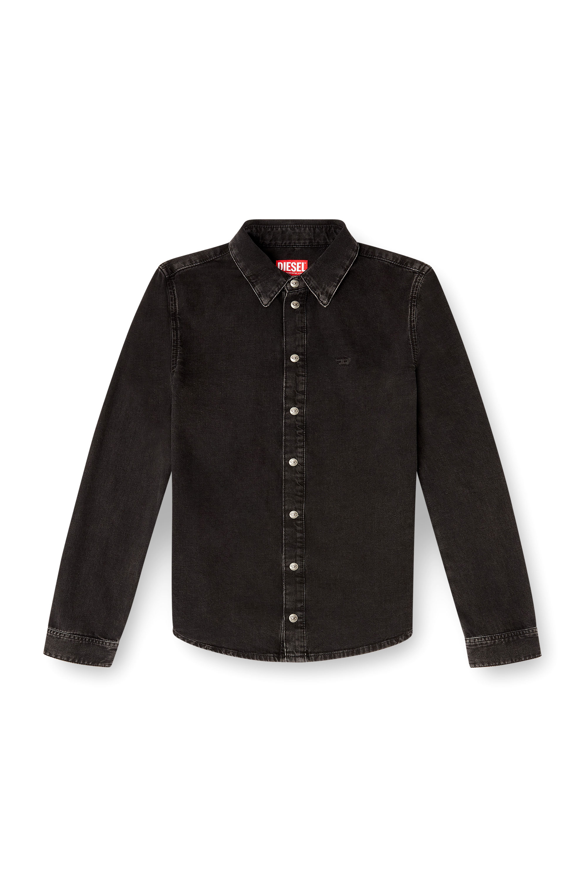 Diesel - DE-EAZY, Woman's Denim shirt with contrasting stitching in Black - 2