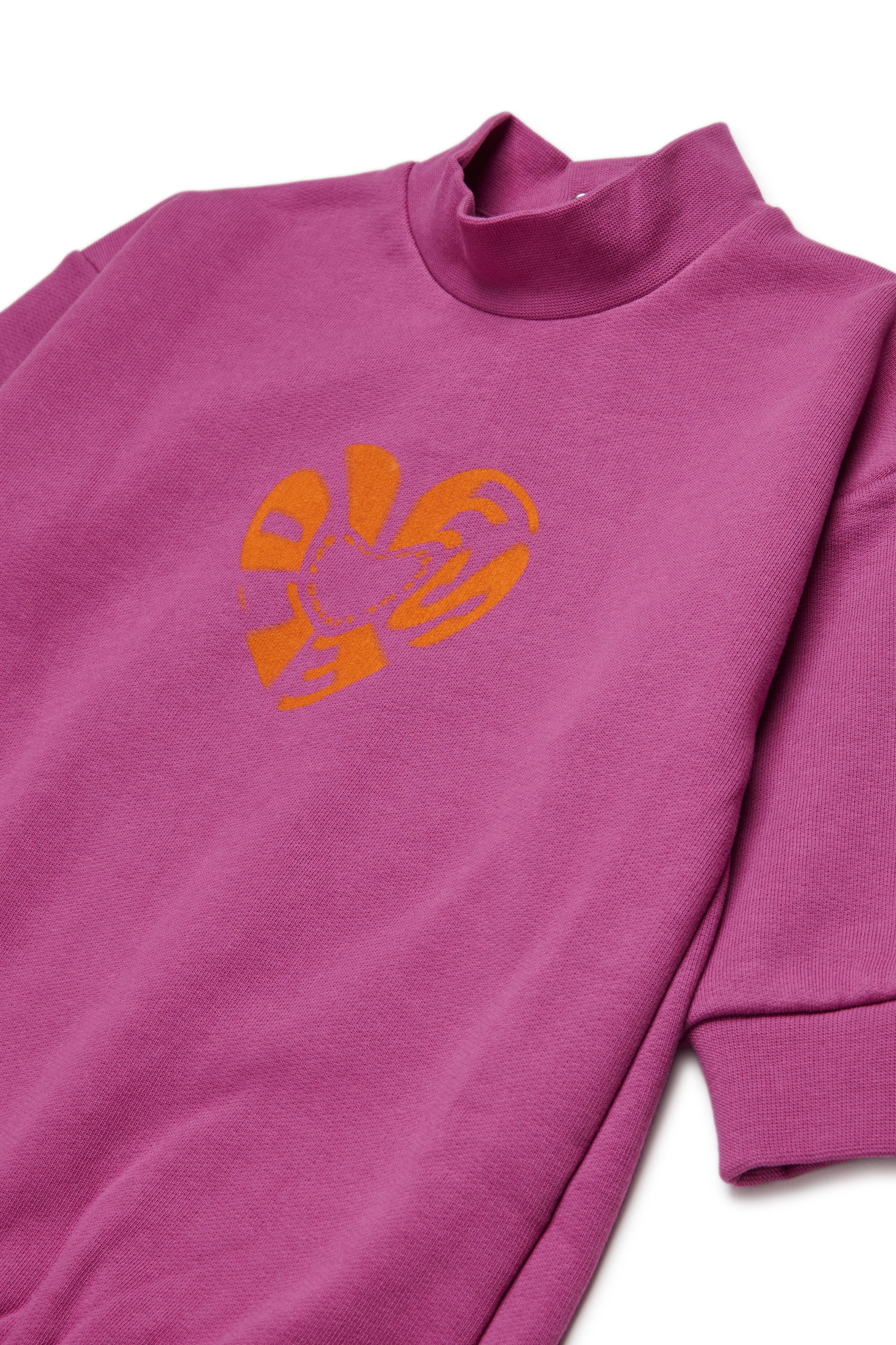 Diesel - DELDIB, Woman's Cotton dress with heart print in Violet - 3