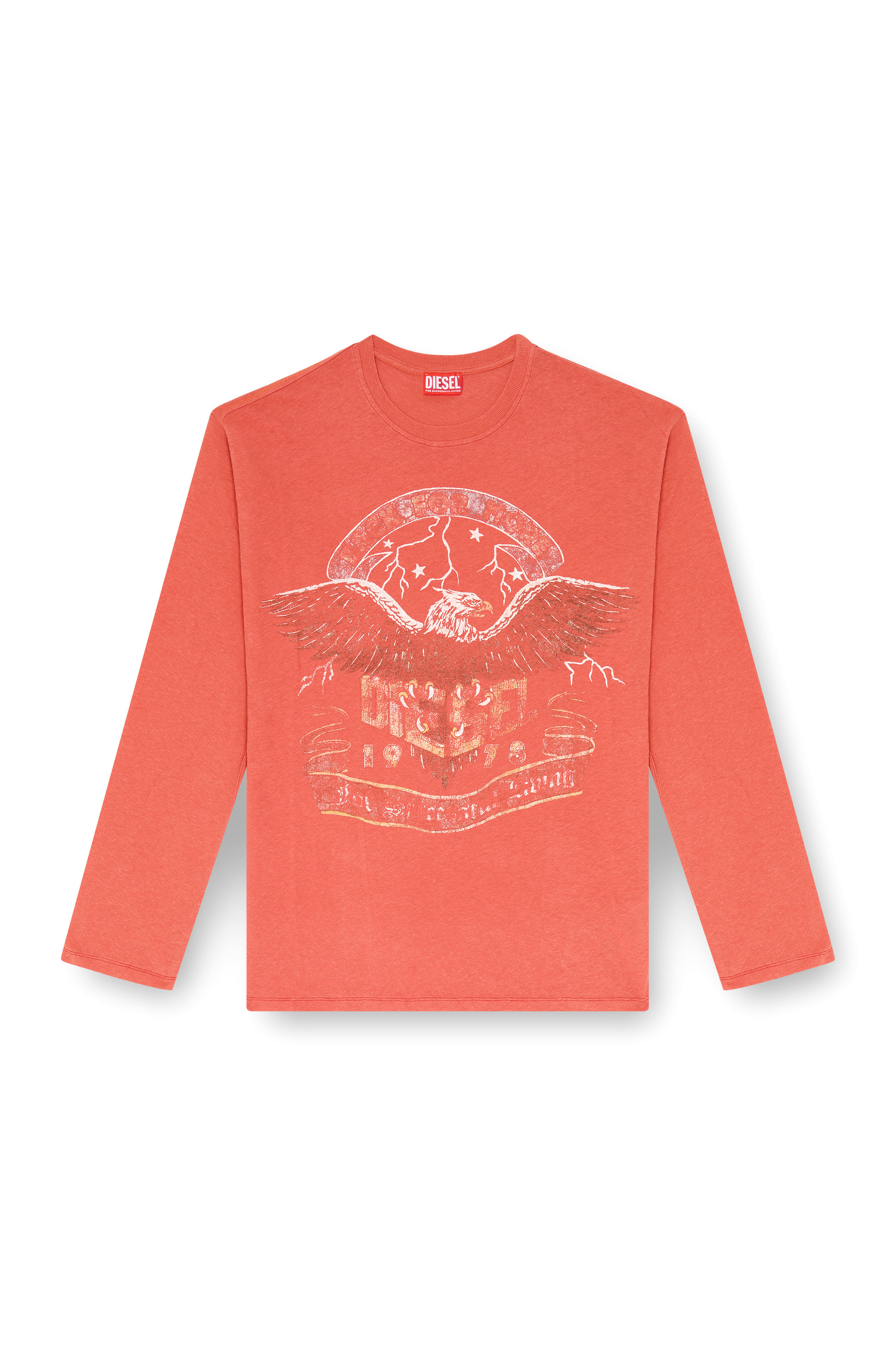 Diesel - T-GERI-LS, Man's Long-sleeve T-shirt with concert graphics in Red - 4