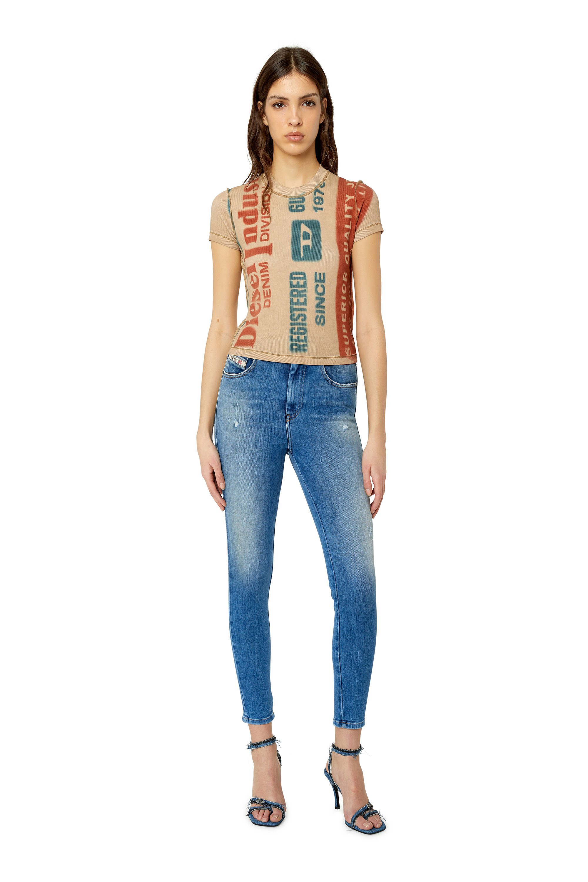 Diesel - 1984 Slandy-High 09E91 Super skinny Jeans, Light Blue - Image 4