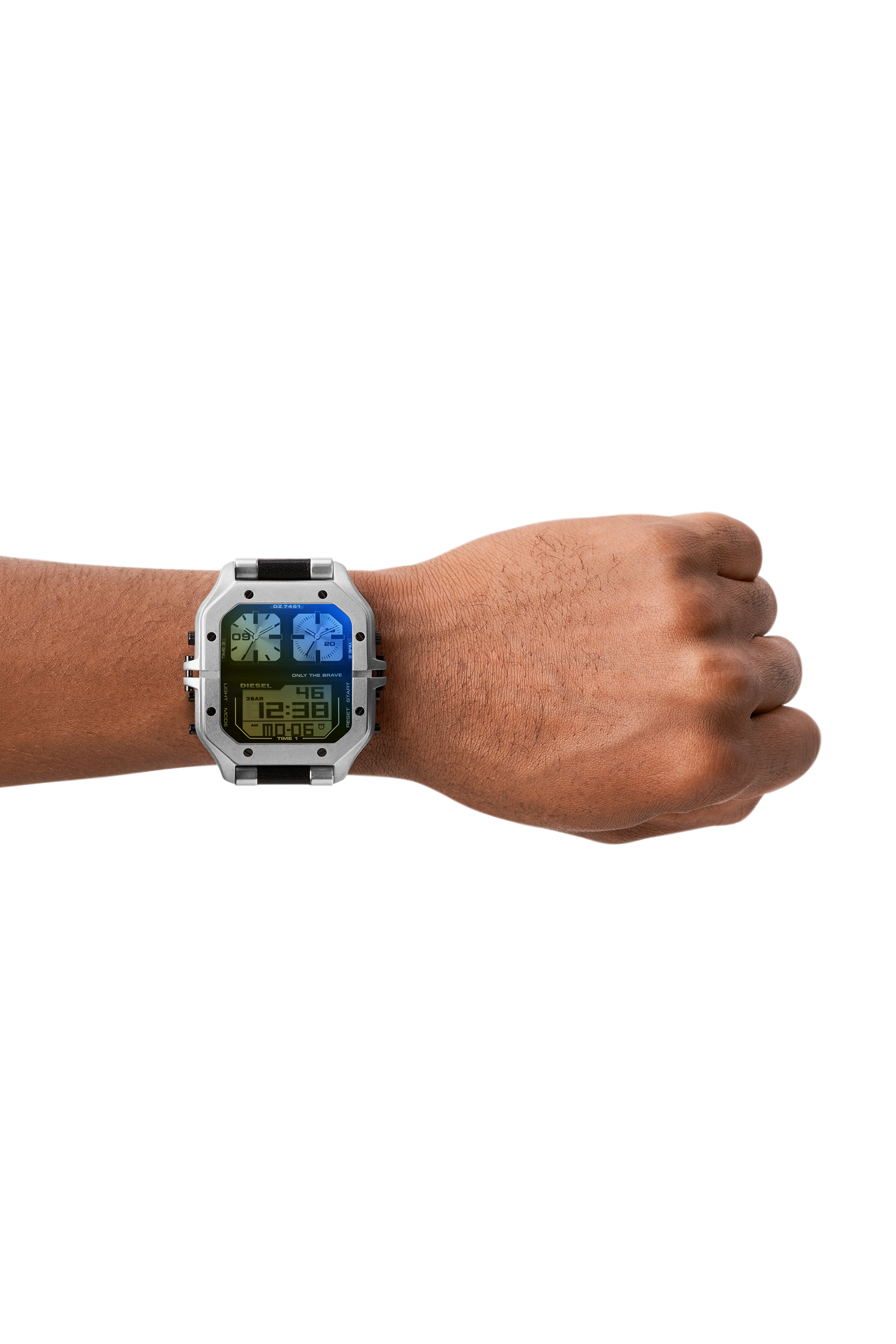 Diesel - DZ7461, Man's Clasher ana-digi two-tone stainless steel watch in Grey/Black - 4