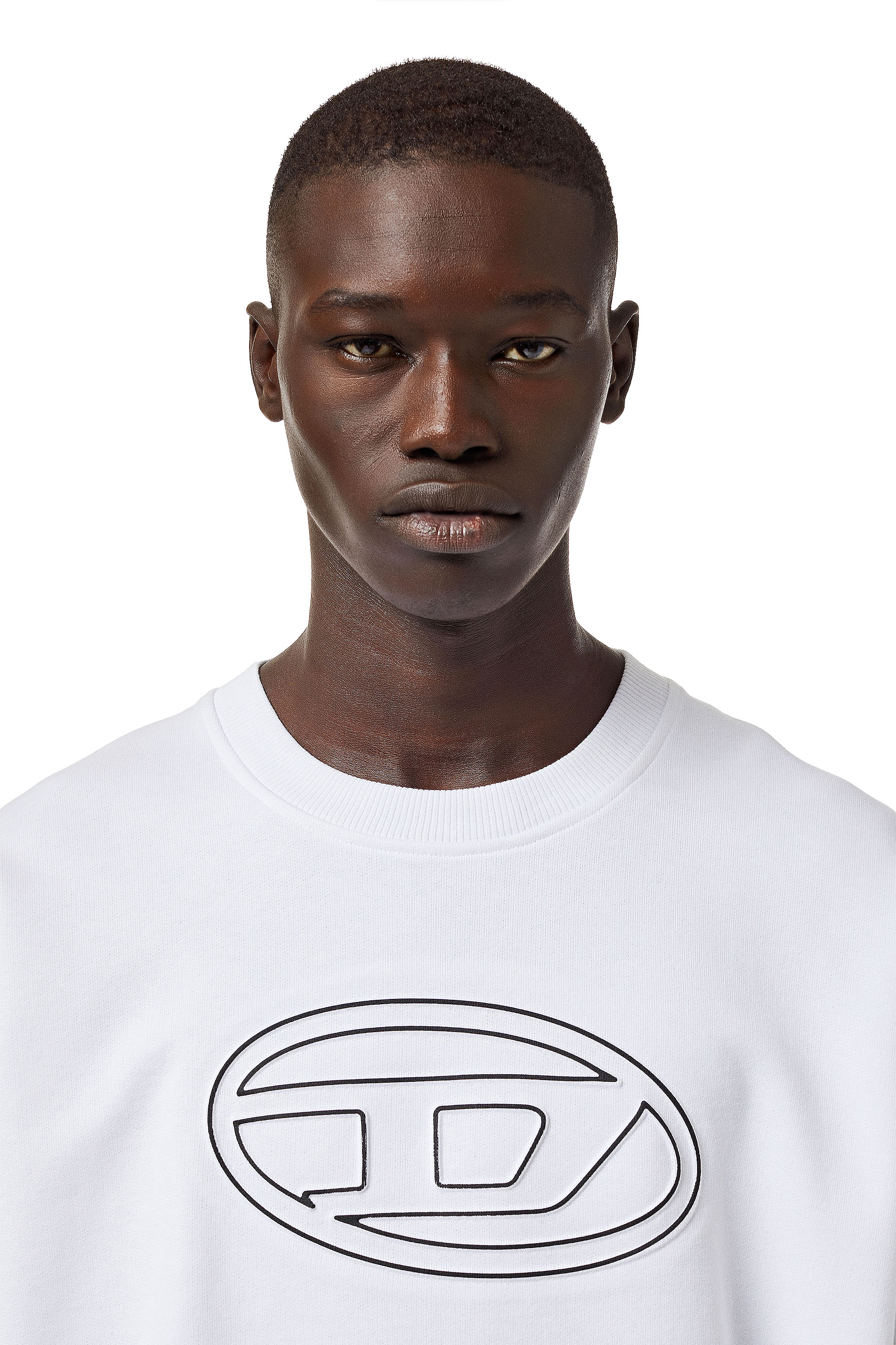 Diesel - S-MART-BIGOVAL, Man Sweatshirt with embossed logo in White - Image 4