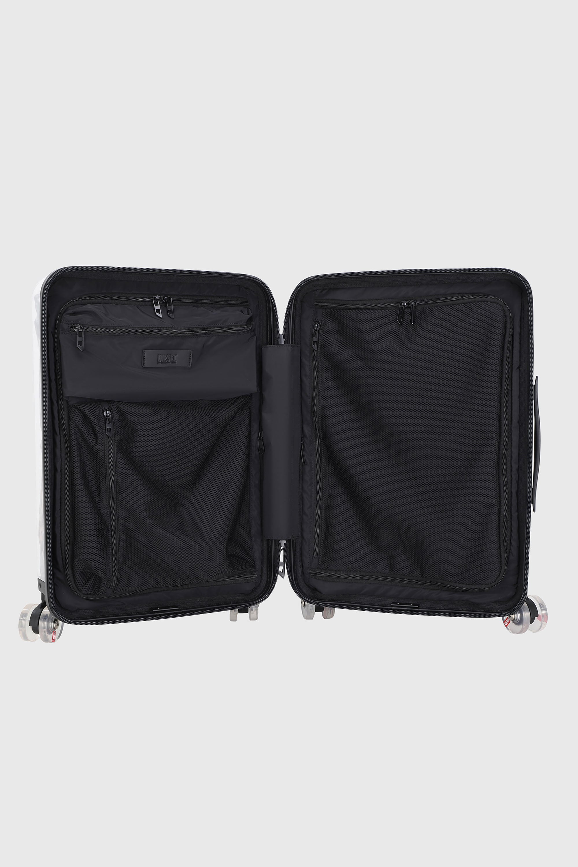 Diesel - LU0036 HARD LUGGAGE - DSL009, Unisex's Transparent logo suitcase size S in Grey/Pink - 3