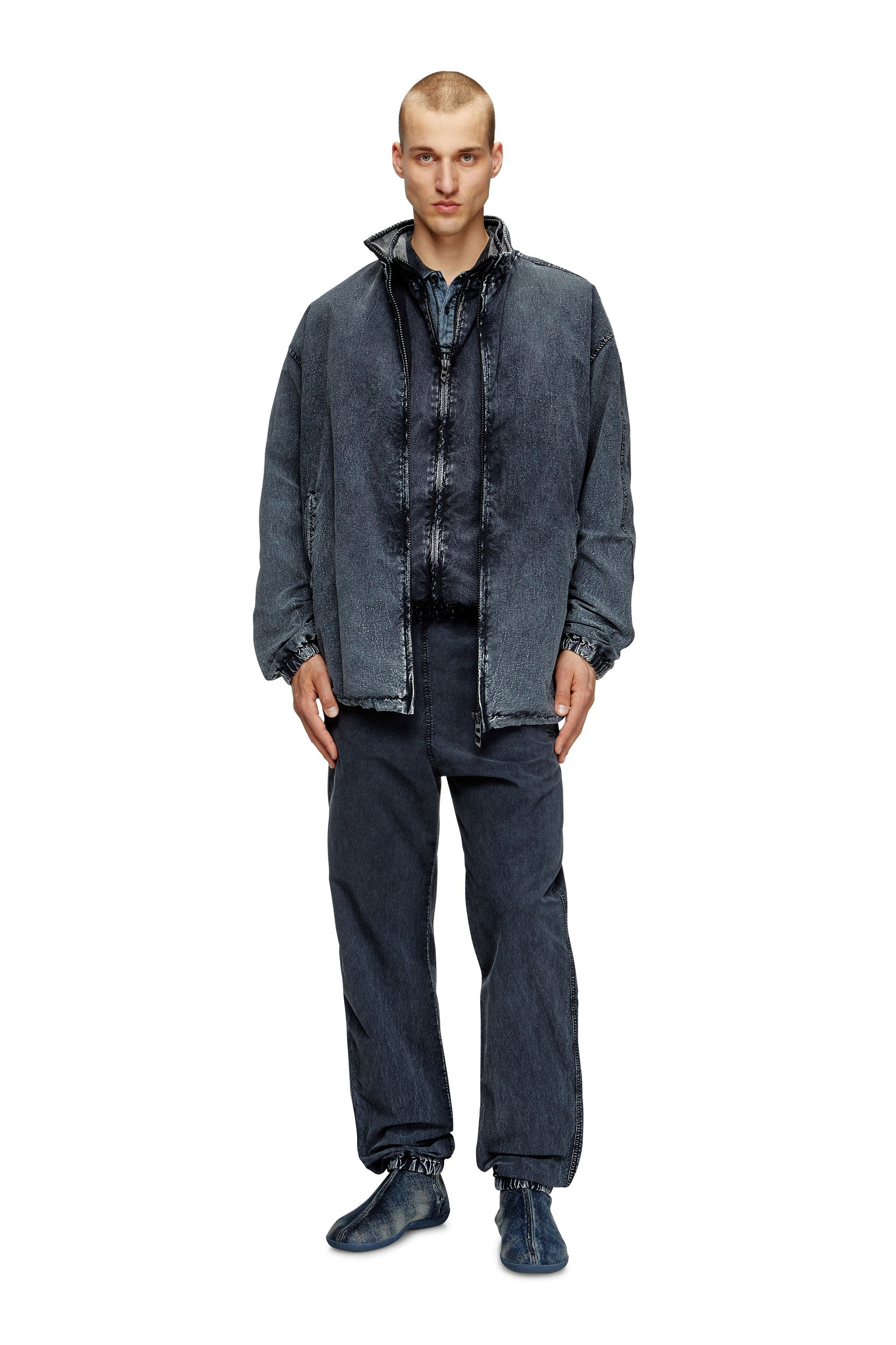 P-WILSON, Dark Blue Diesel - P-WILSON, Man's Pants in recycled nylon taslan in Dark Blue - 1