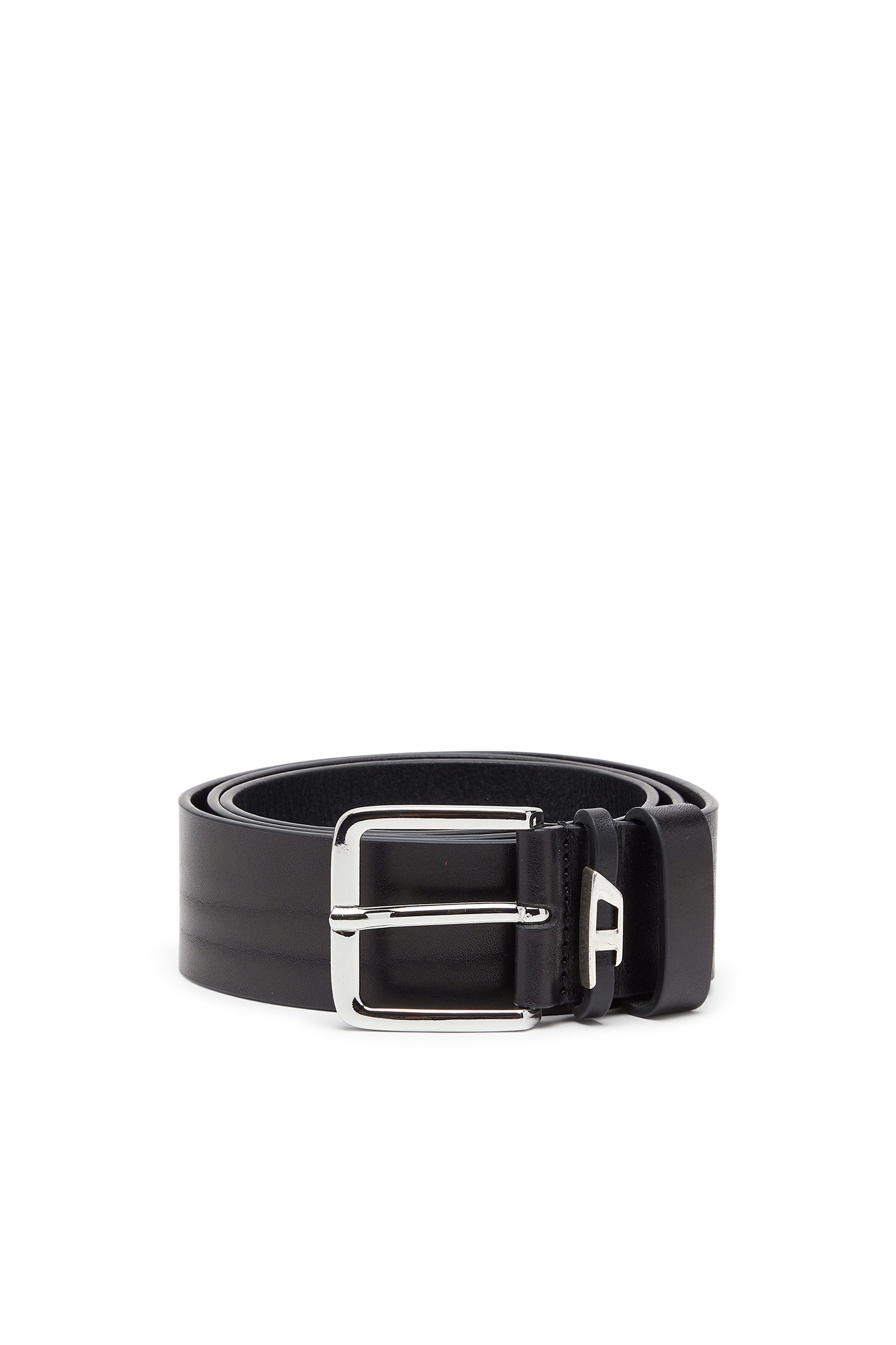 Diesel - B-D LOOP, Man's 4 cm crinkle leather belt in Black - 1