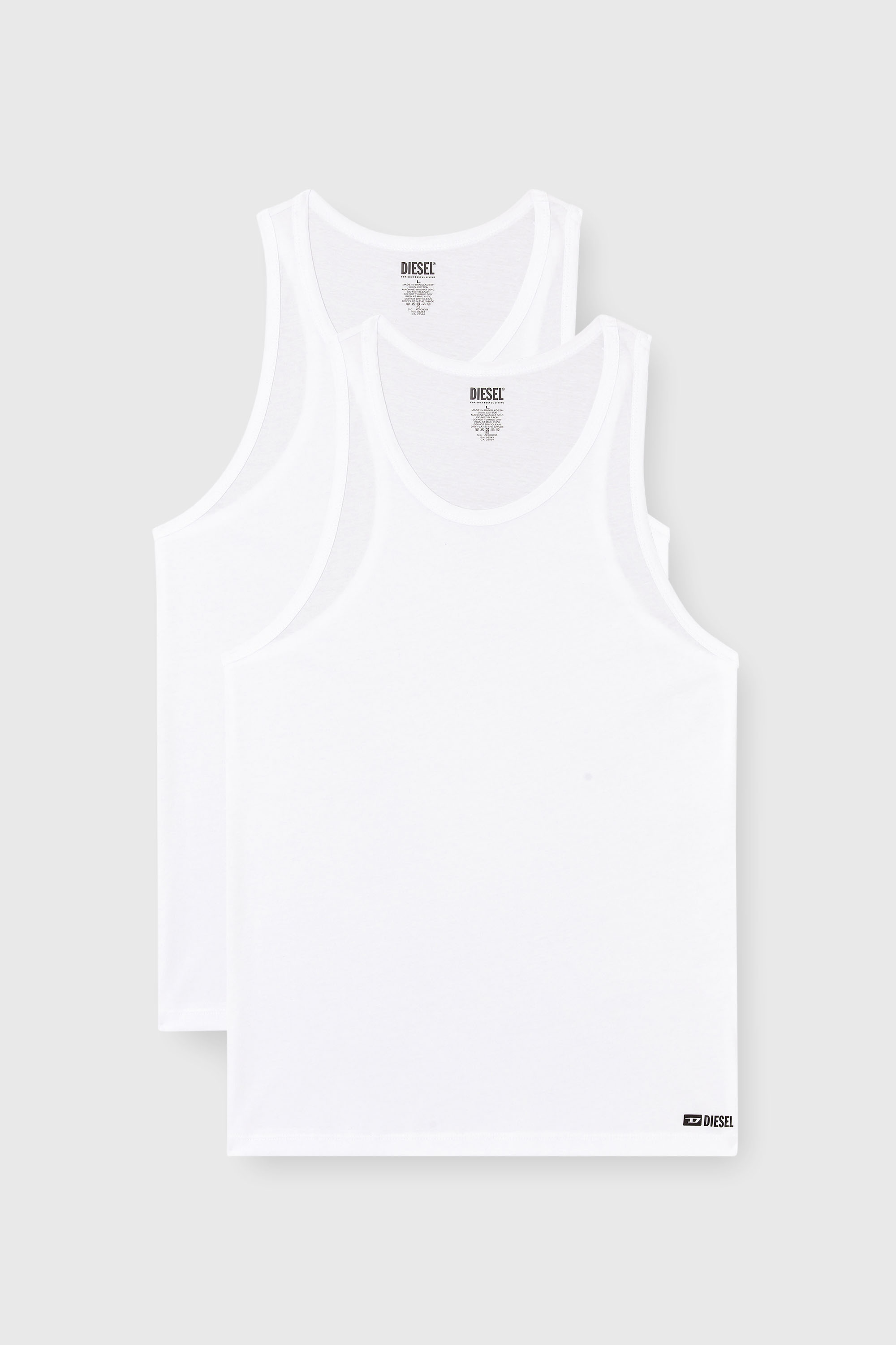 Diesel - WALTY-D-BOX-2PACK, Man's Two pack cotton tank vest in White - 1