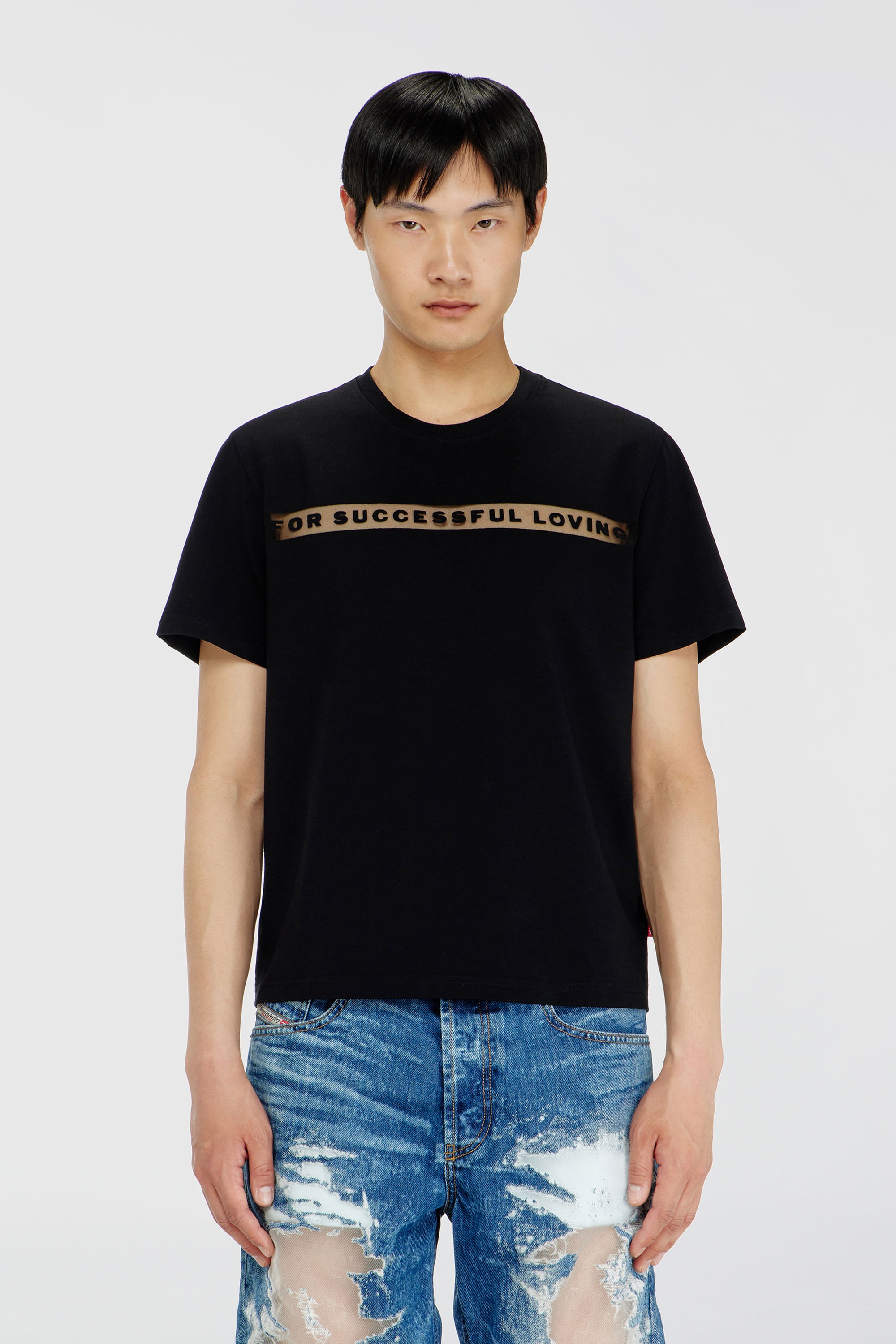 Diesel - PR-T-NOTS-CHI-R, Unisex's T-shirt with For Successful Loving logo in Black - 2