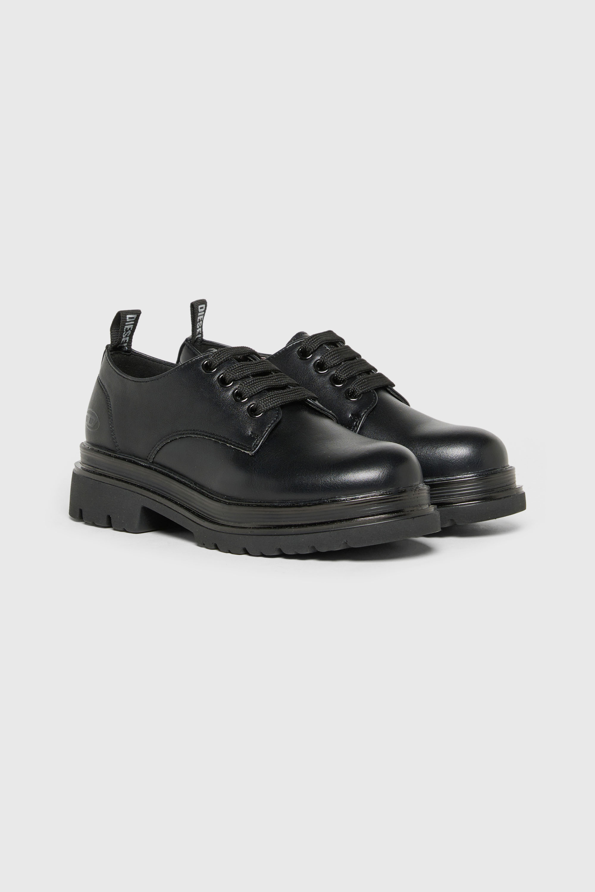 Diesel - D-DERBL-PU, Unisex's D-Derbl- Derby shoes with lug sole in Black - 2