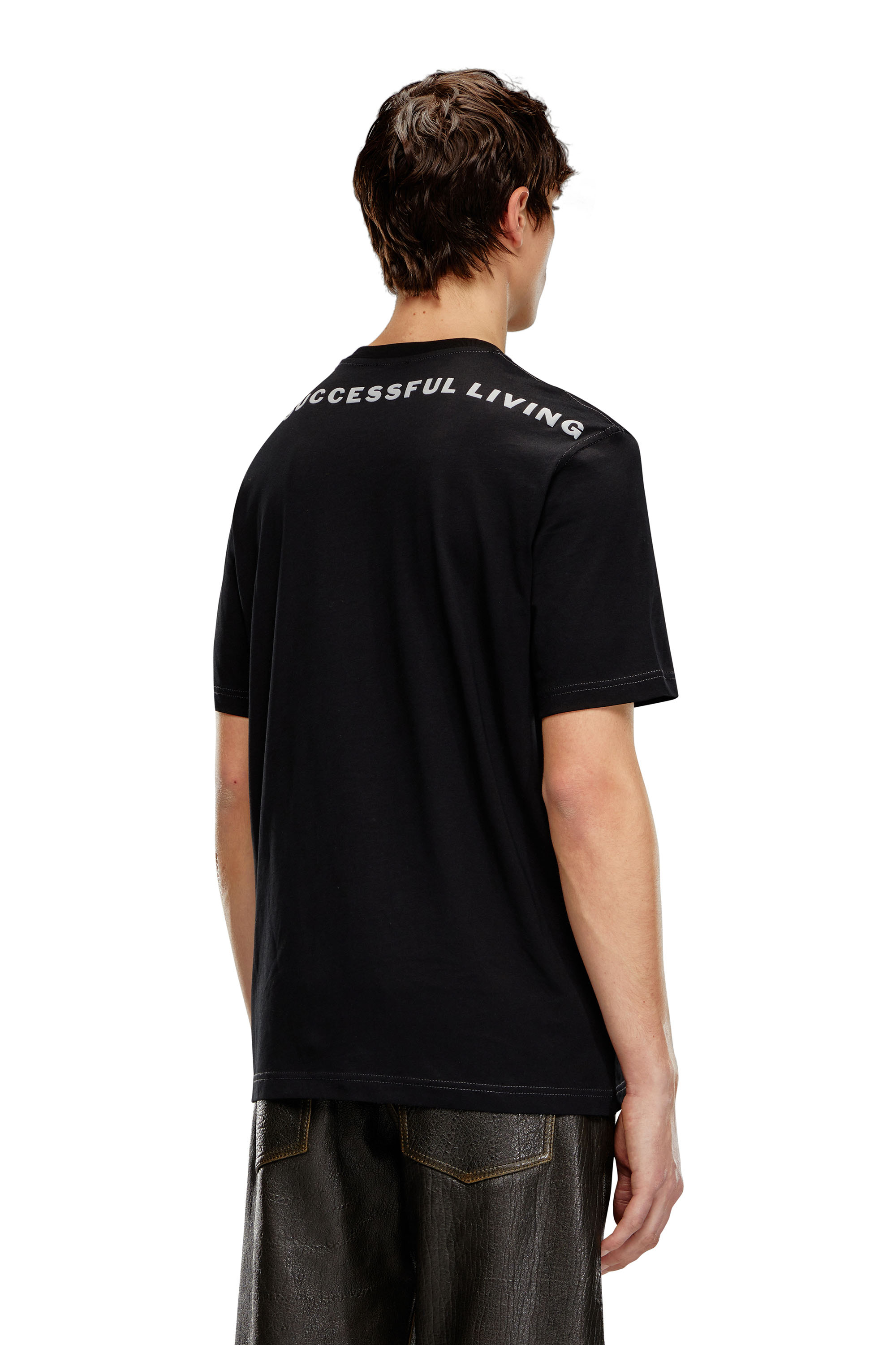Diesel - T-JUST-N16, Man T-shirt with zebra-camo motif in Black - Image 4