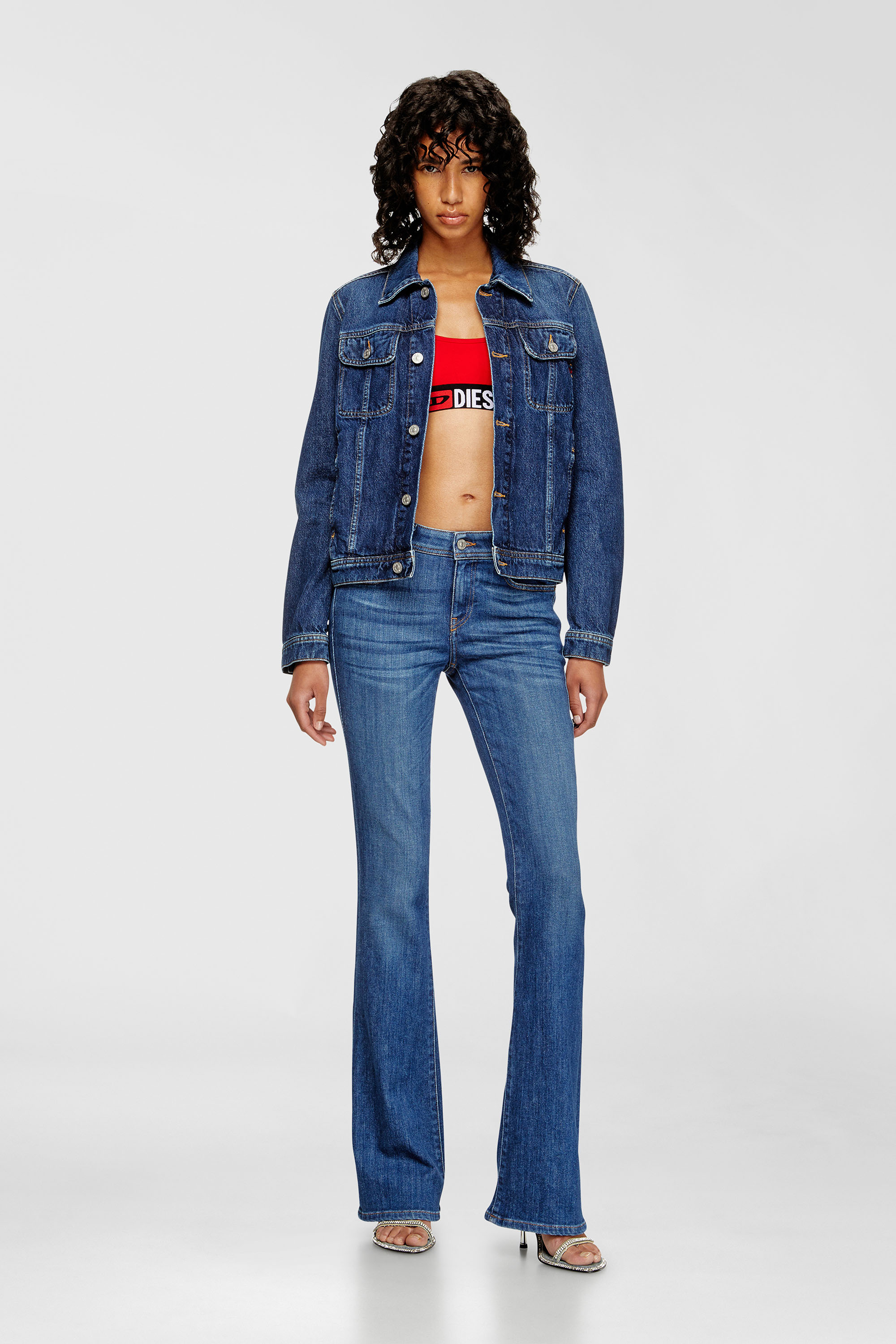 Diesel - UFSB-ORIBA, Woman's Cotton bralette with logo in Red - 6