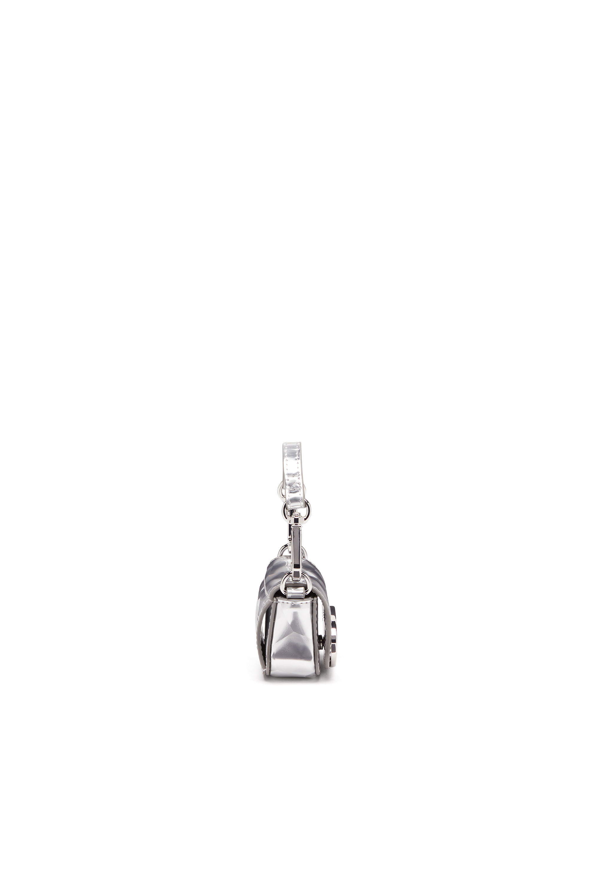 Diesel - 1DR XXS, Woman Iconic micro bag charm with mirror effect in Silver - Image 3